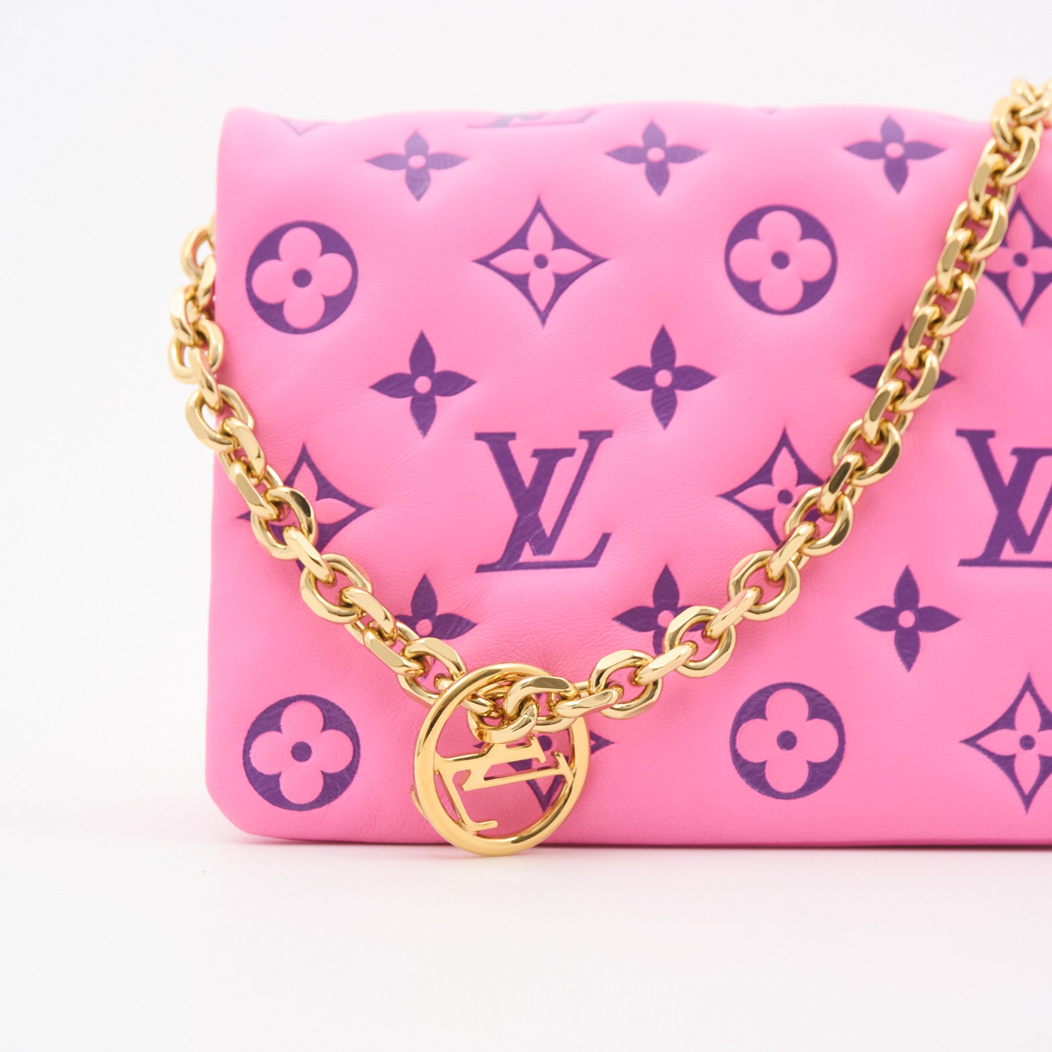 Louis Vuitton Monogram Pochette Coussin Rose Violet