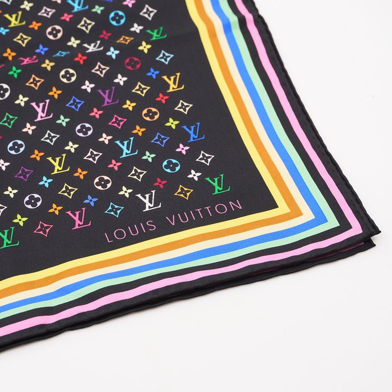 Louis Vuitton Murakami Black Silk Scarf