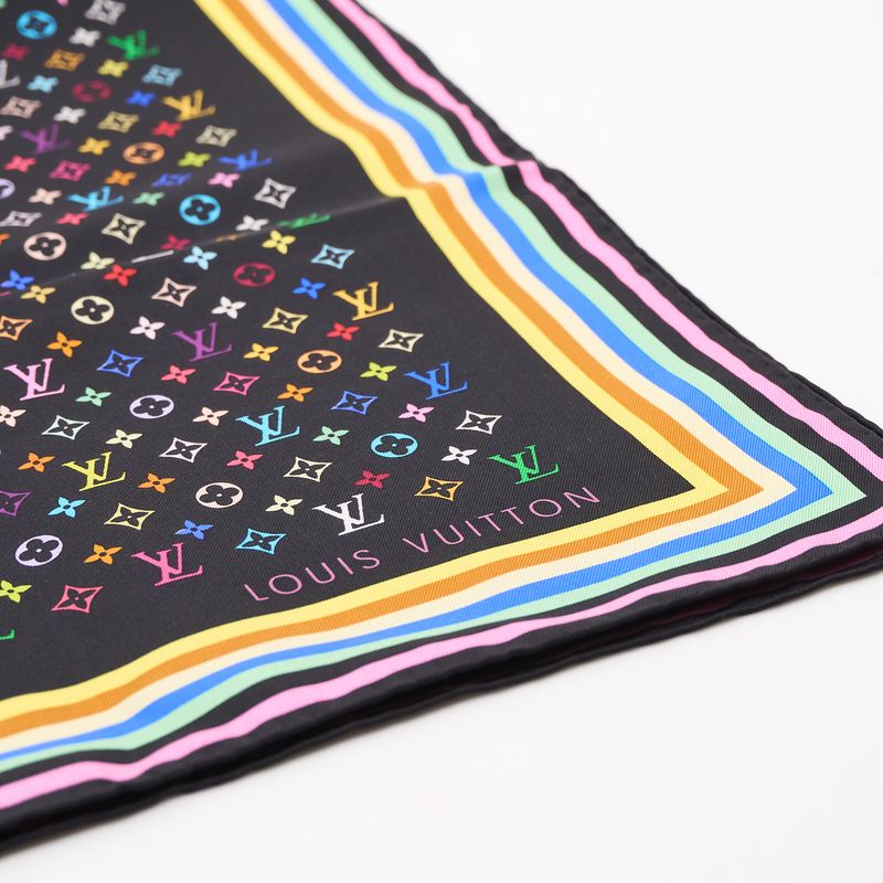 Louis Vuitton Murakami Black Silk Scarf