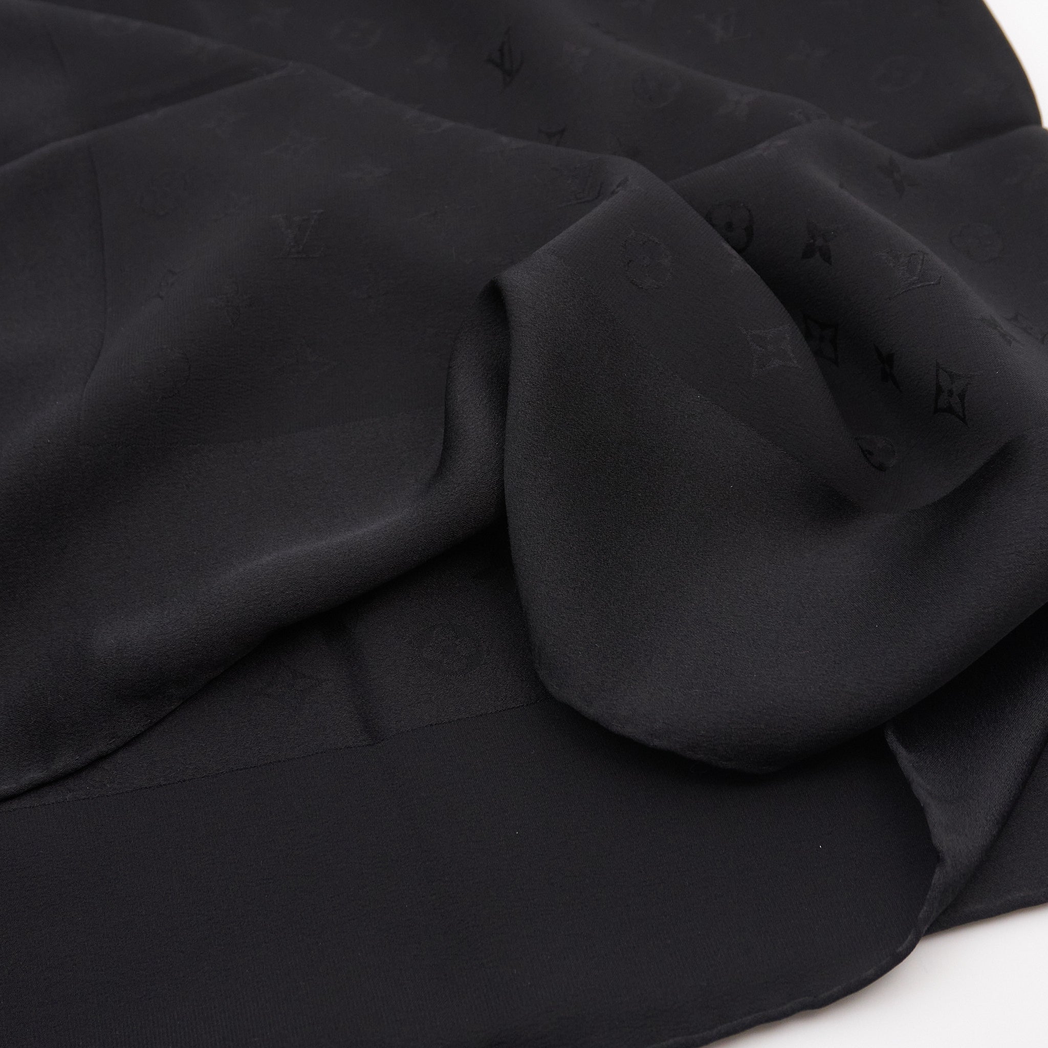 Louis Vuitton Noir Monogram Silk Scarf