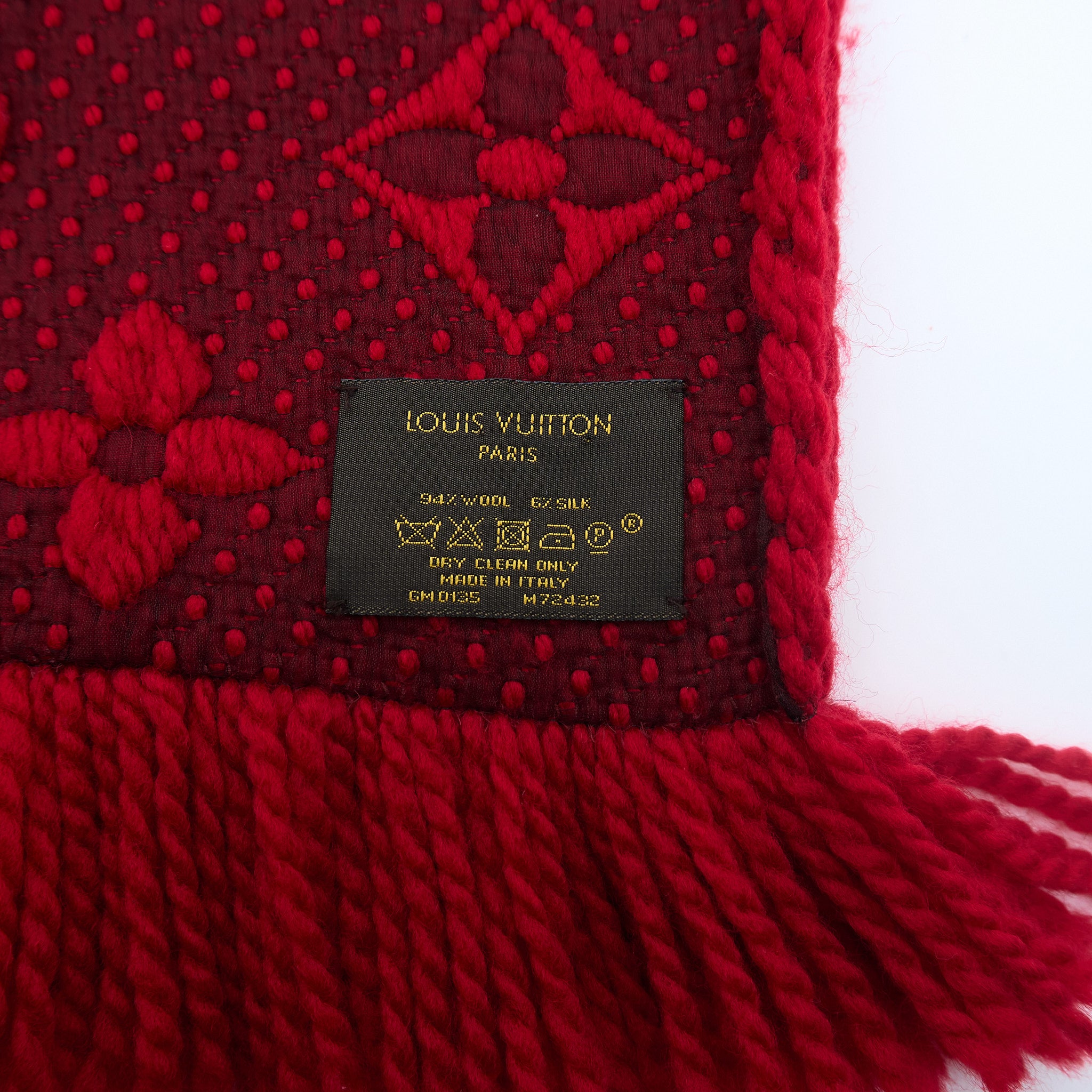 Louis Vuitton Red Logomania Scarf