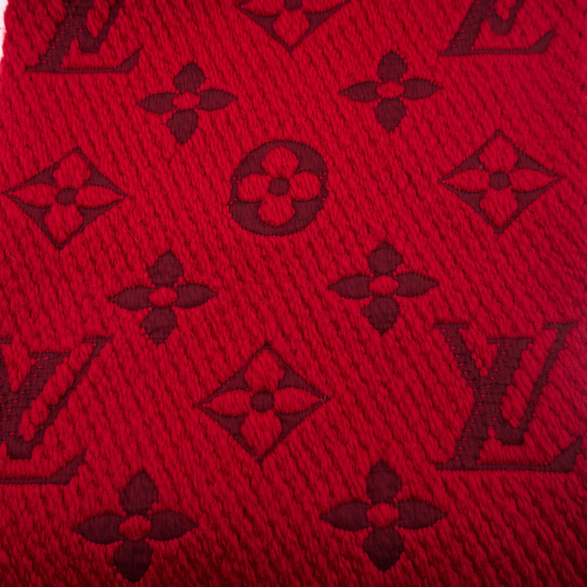 Louis Vuitton Red Logomania Scarf