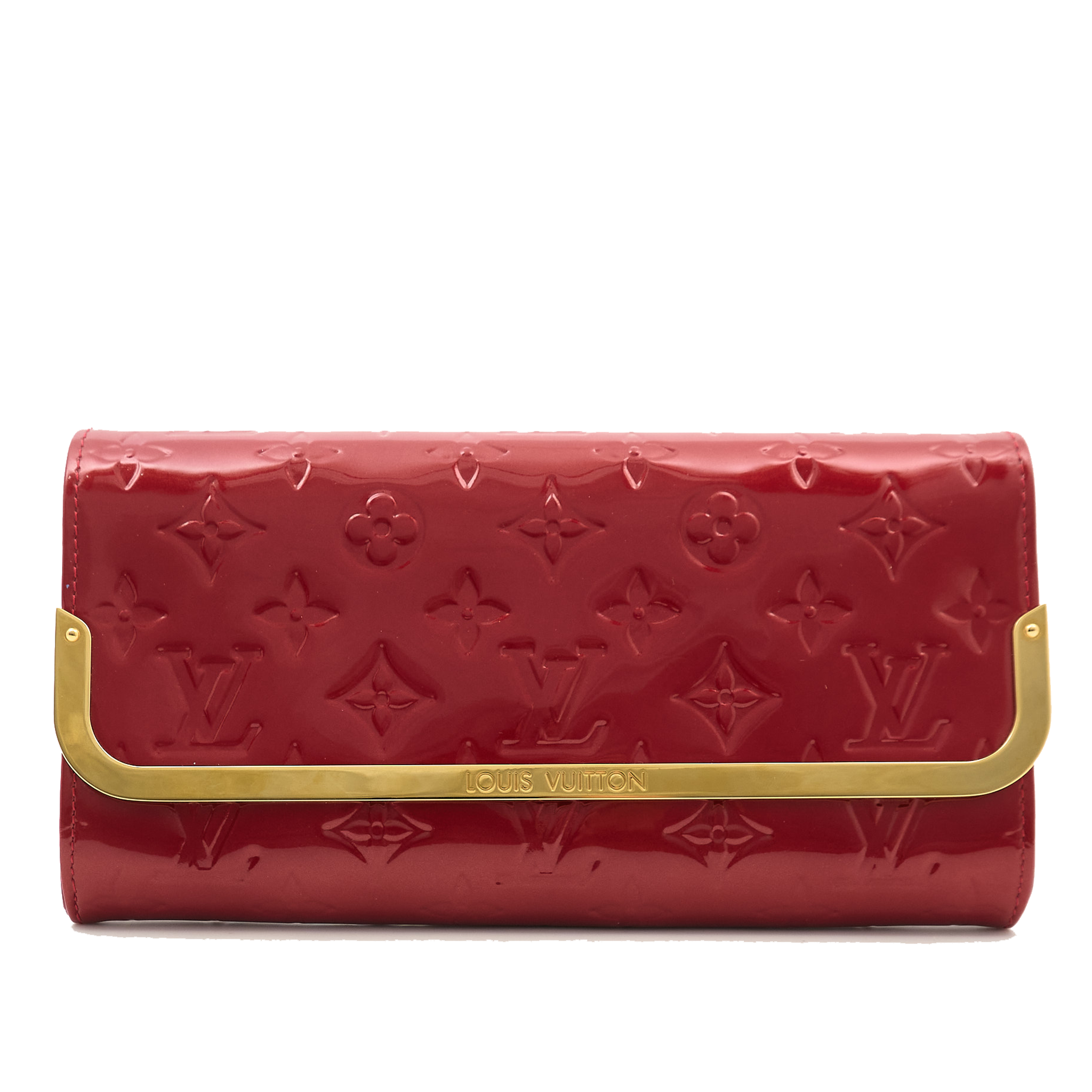 Louis Vuitton Red Vernis Crossbody Clutch Bag