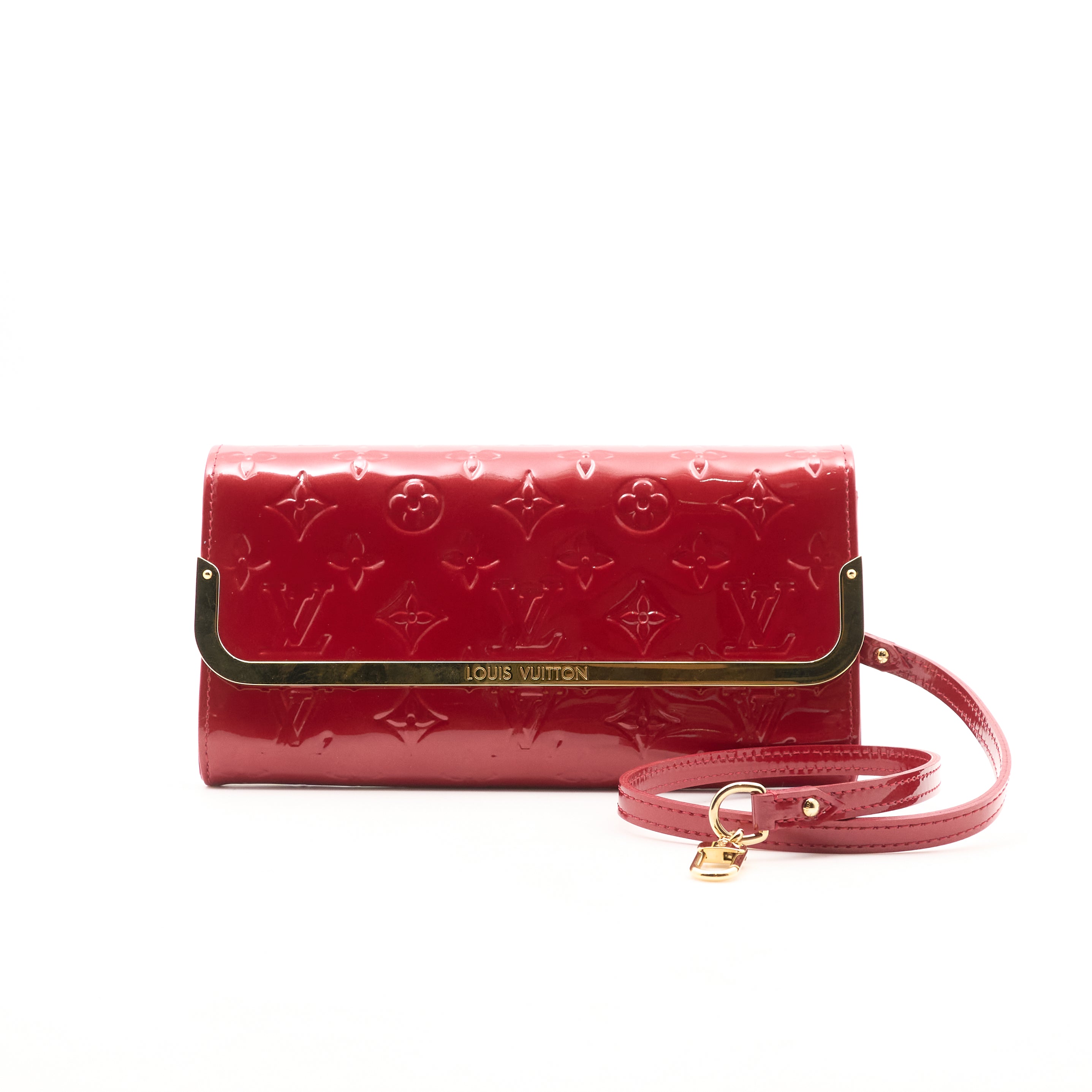Louis Vuitton Red Vernis Crossbody Clutch Bag