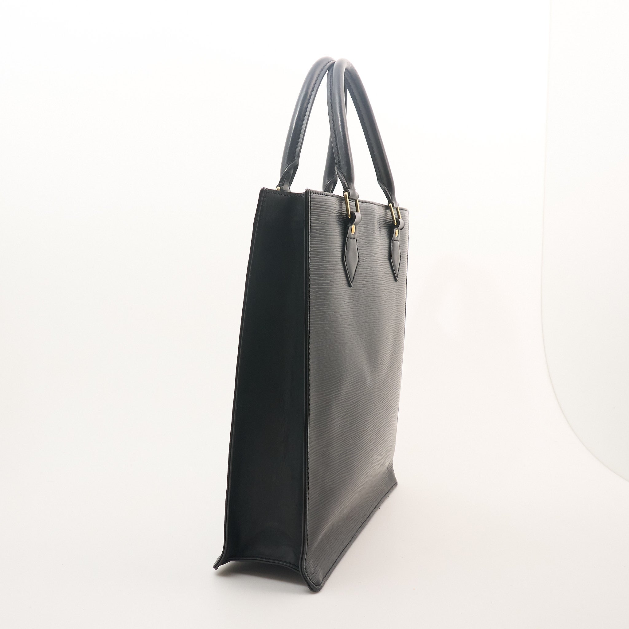 Louis Vuitton EPI Leather Sac Plat Black Tote