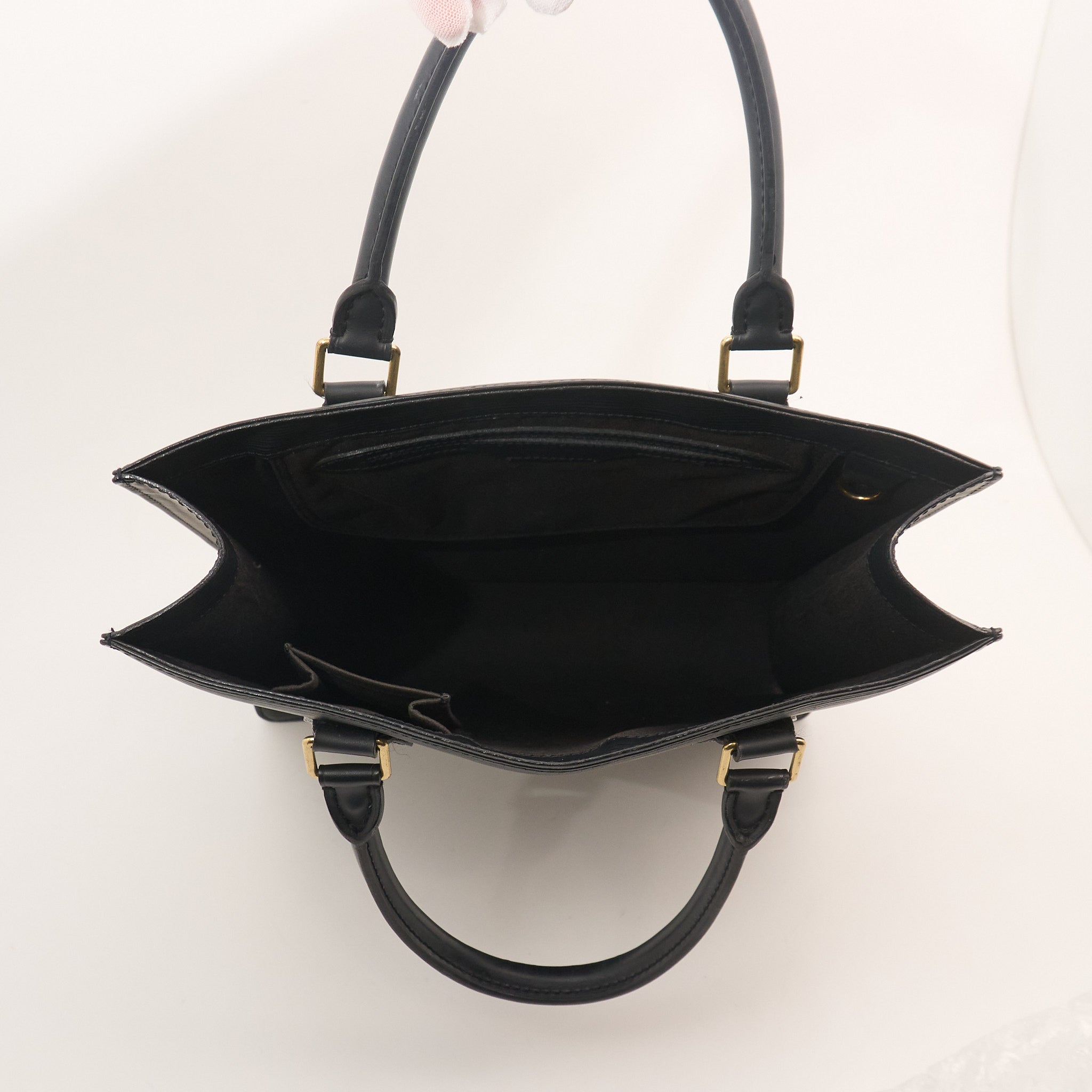 Louis Vuitton EPI Leather Sac Plat Black Tote