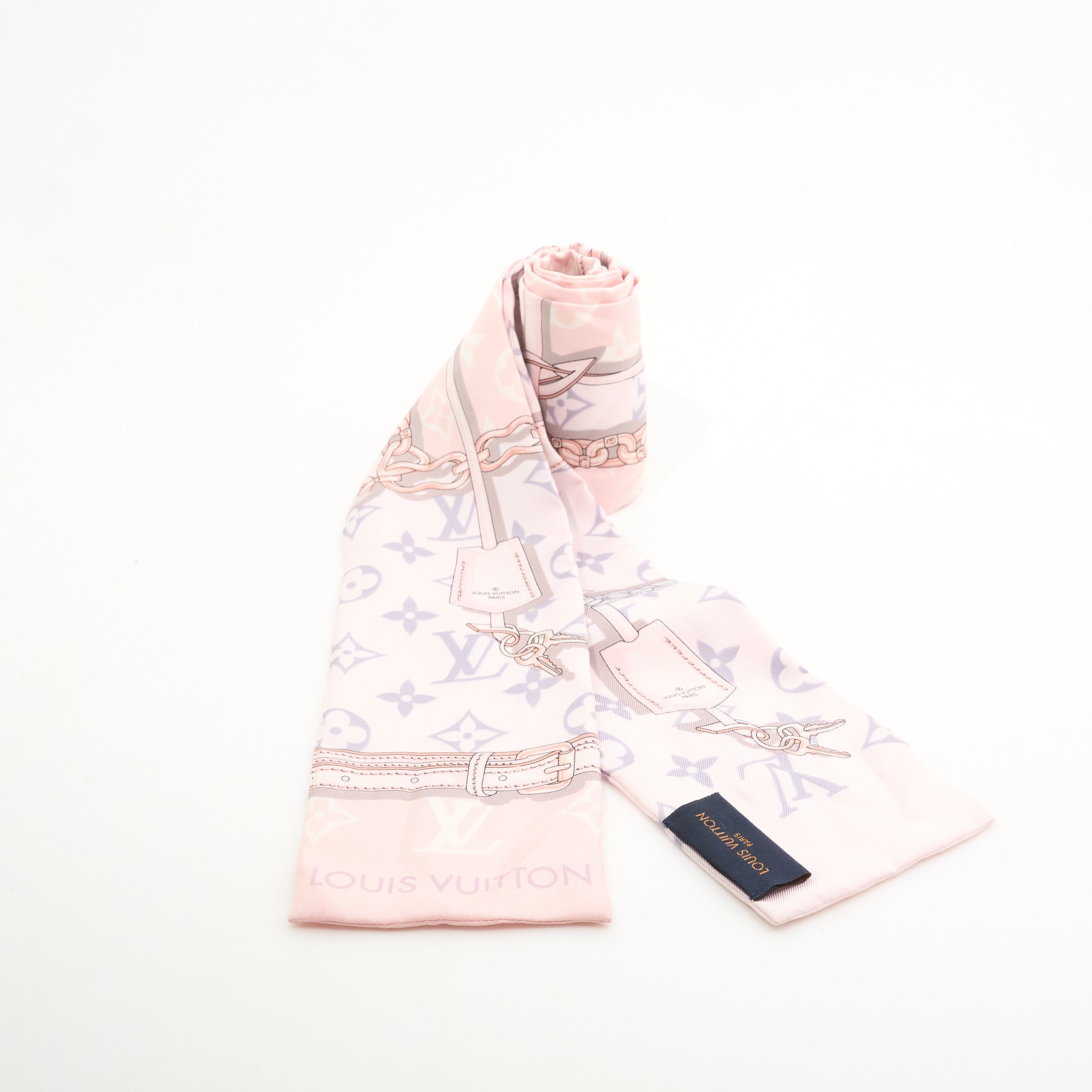 Louis Vuitton Pink Silk Twilly
