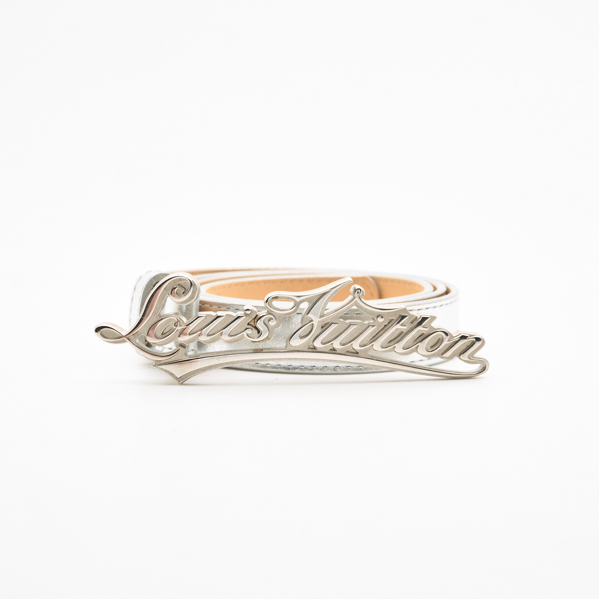 Louis Vuitton Silver Leather Belt