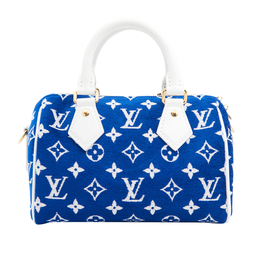 Louis Vuitton Velvet Speedy 20 in Blue Monogram