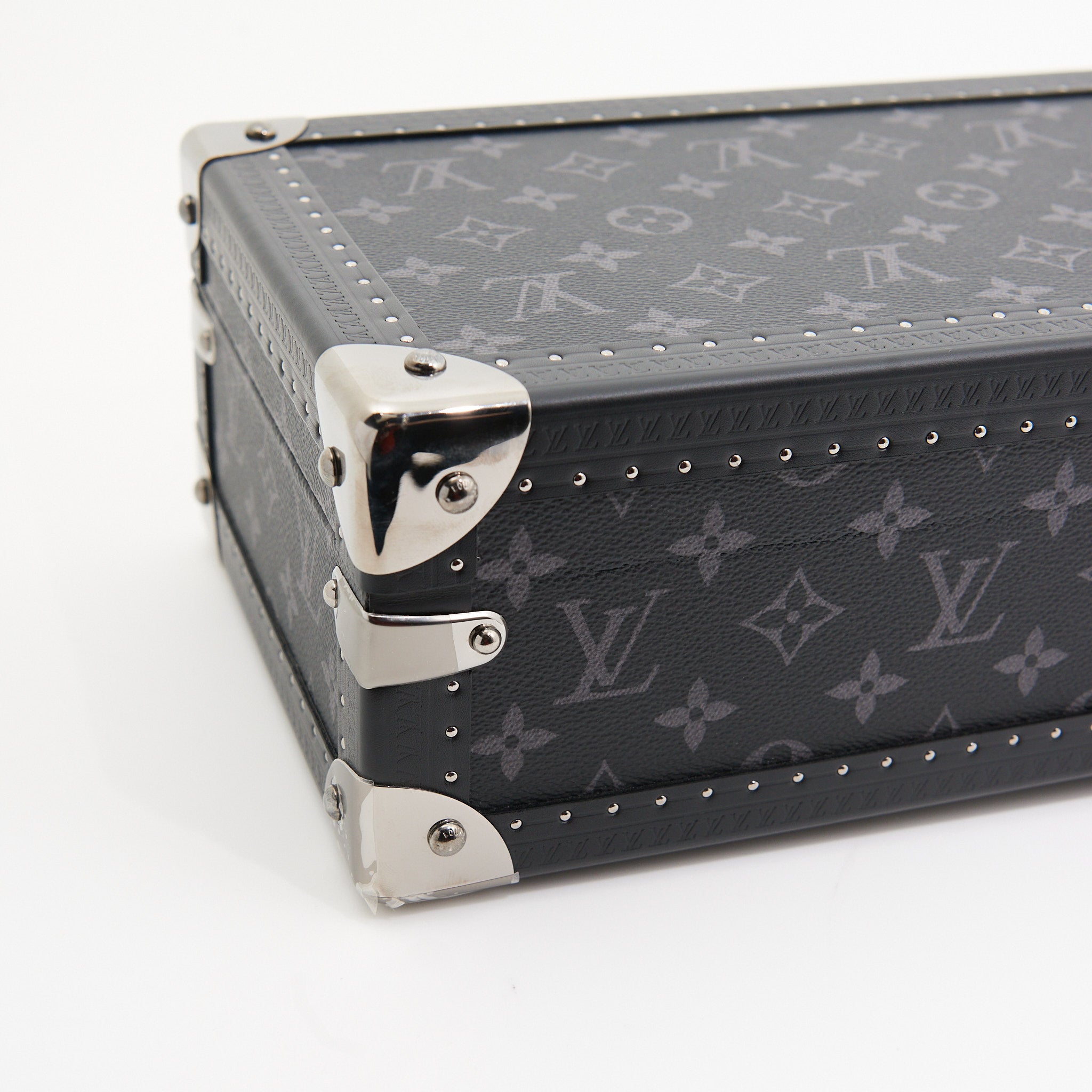 Louis Vuittton Leather Coffret 8 Montres Watch Box in Black Monogram SHW