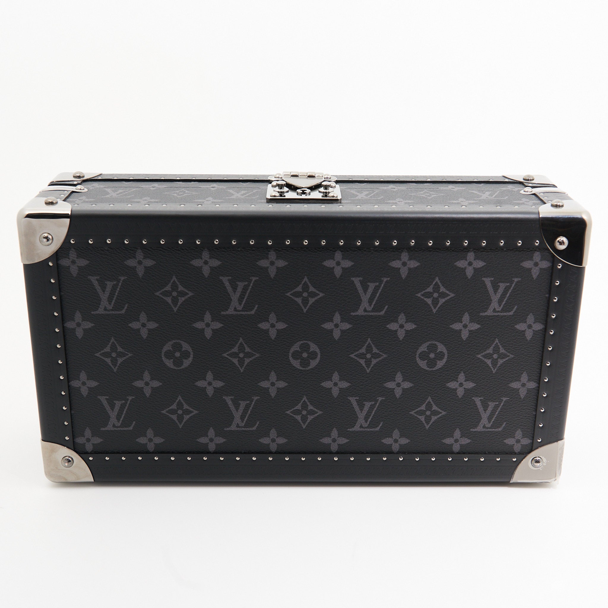 Louis Vuittton Leather Coffret 8 Montres Watch Box in Black Monogram SHW