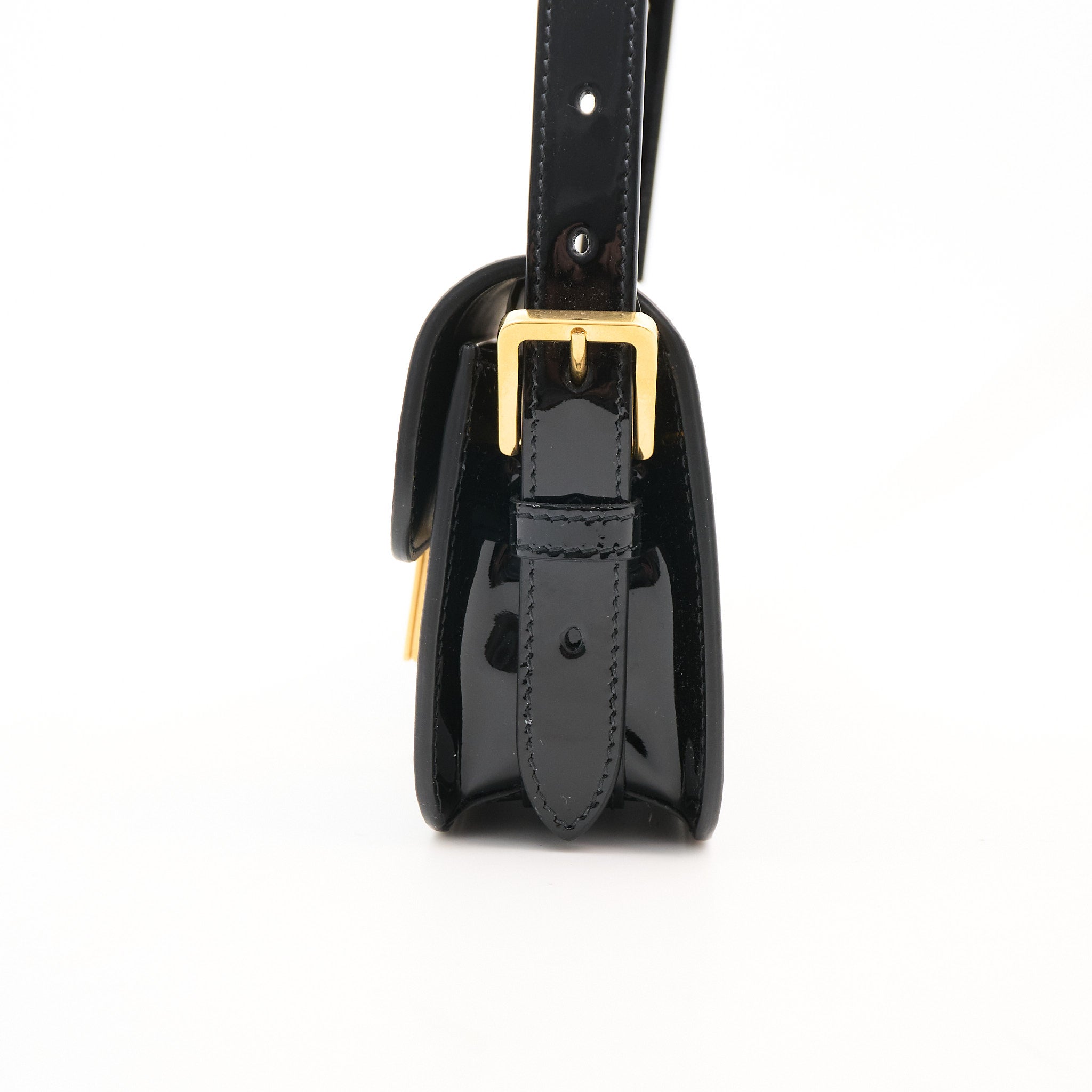 Miss Dior Flap Shoulder Bag Black Patent