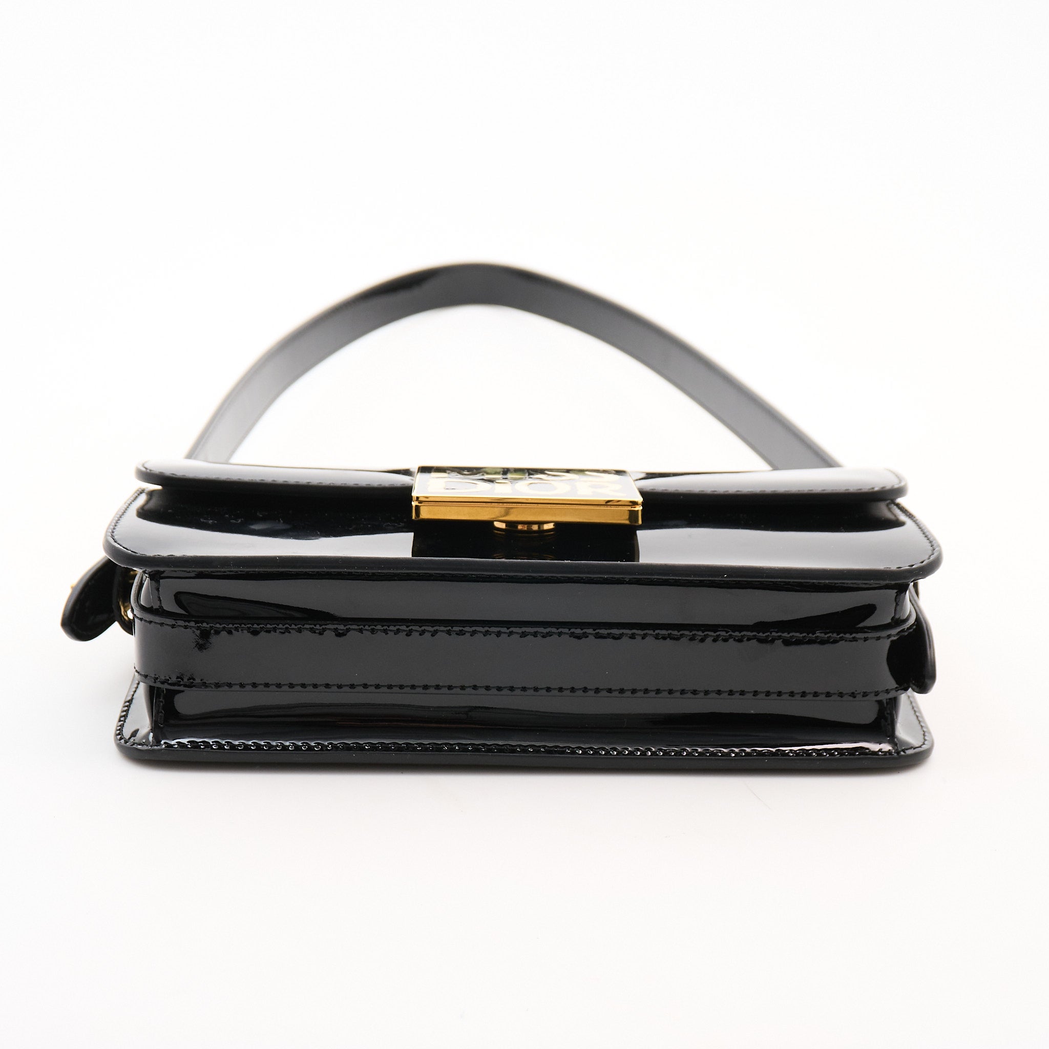 Miss Dior Flap Shoulder Bag Black Patent