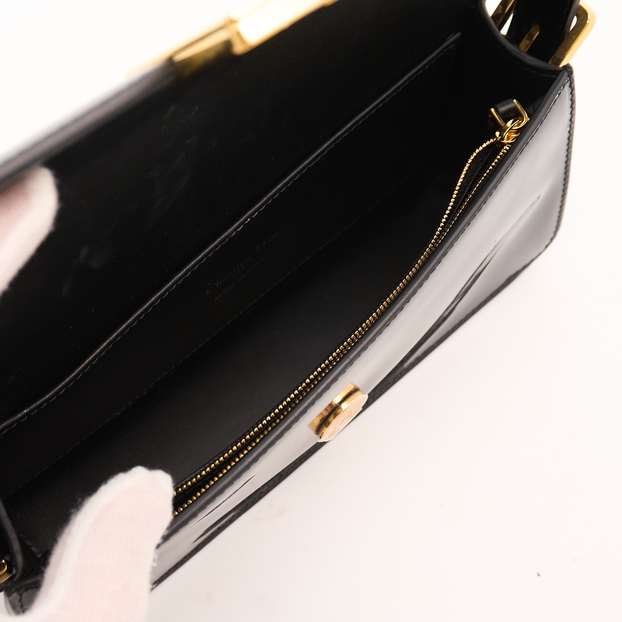 Miss Dior Flap Shoulder Bag Black Patent