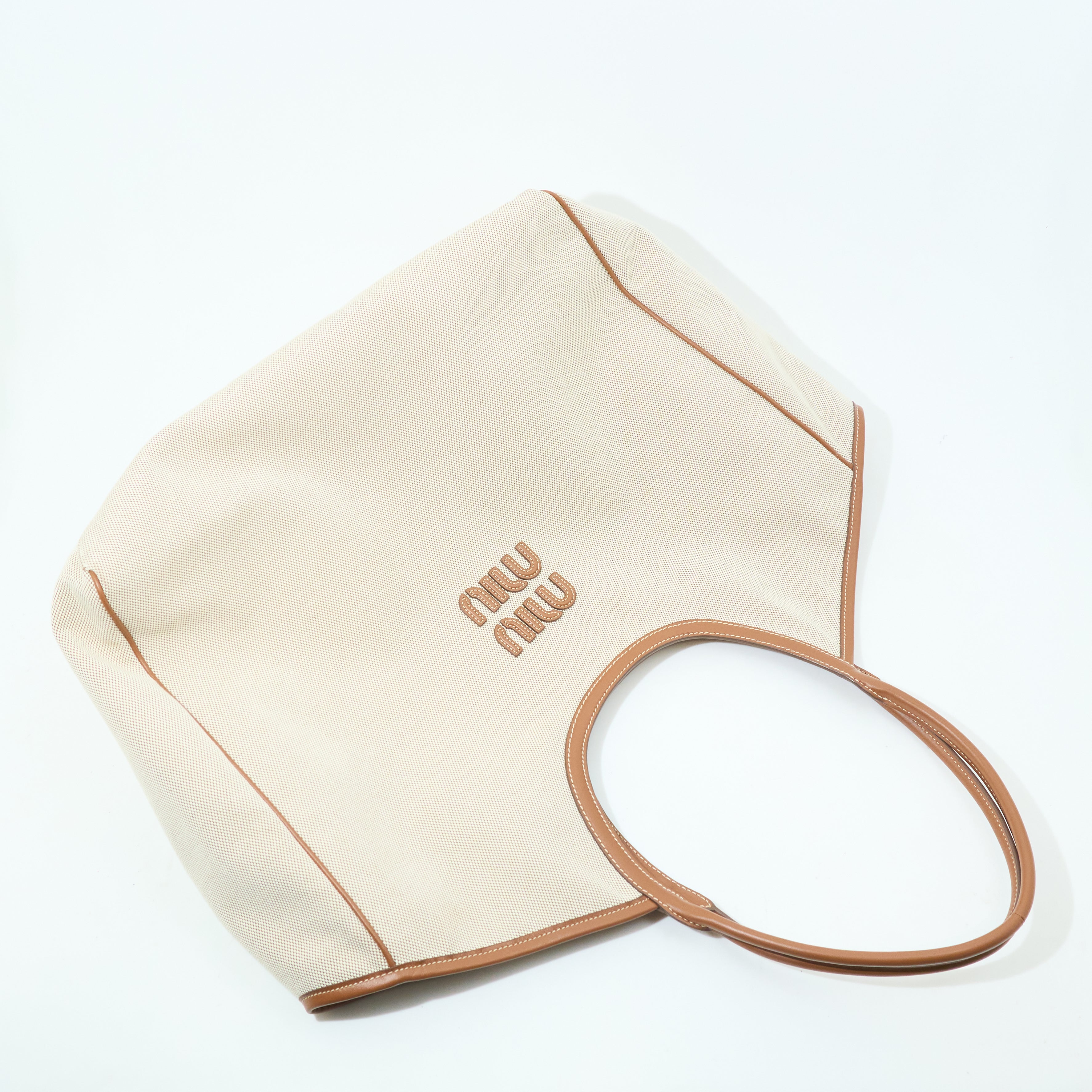 Miu Miu Ivy Canvas Tote Bag