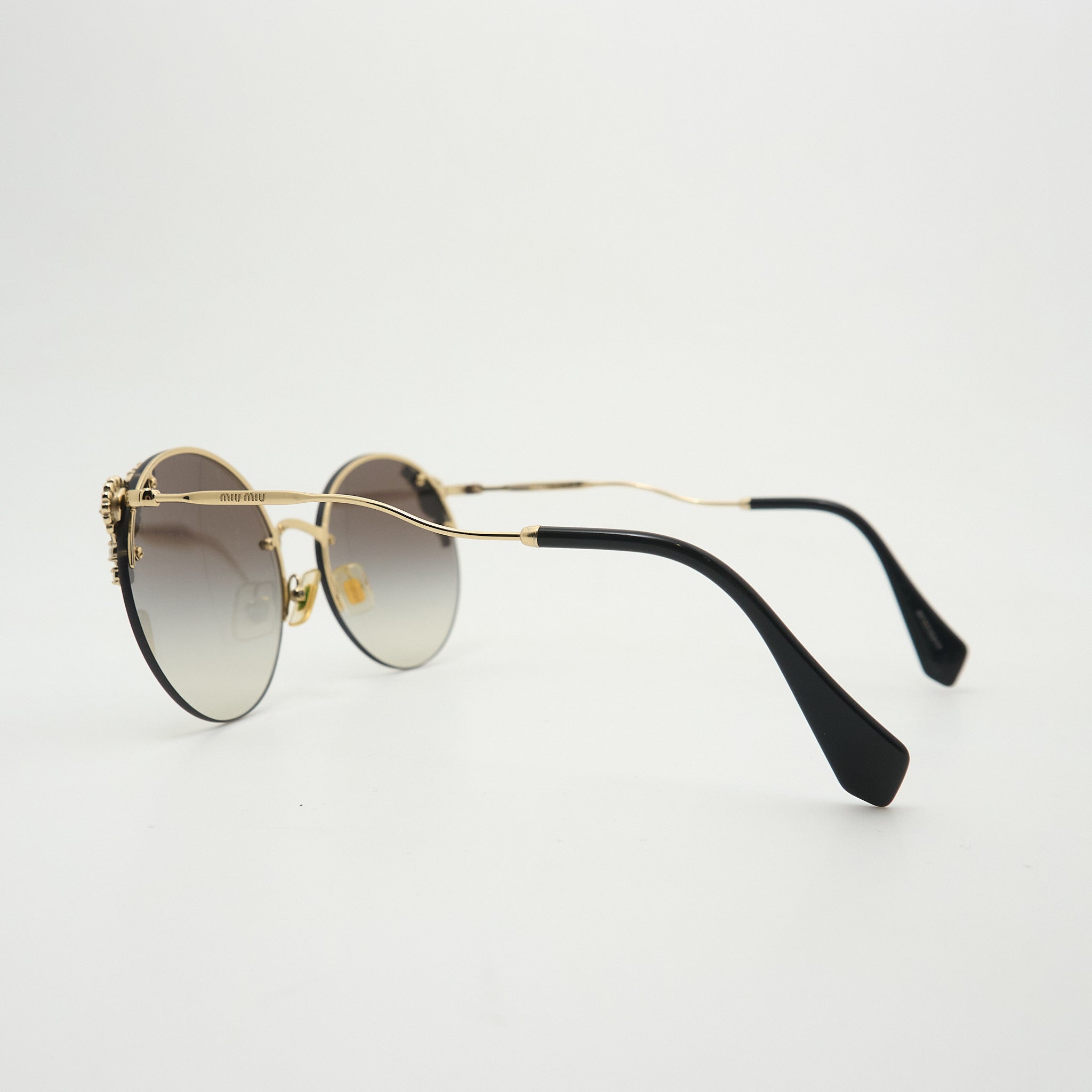 Miu Miu Round Pearl & Crystal Sunglasses