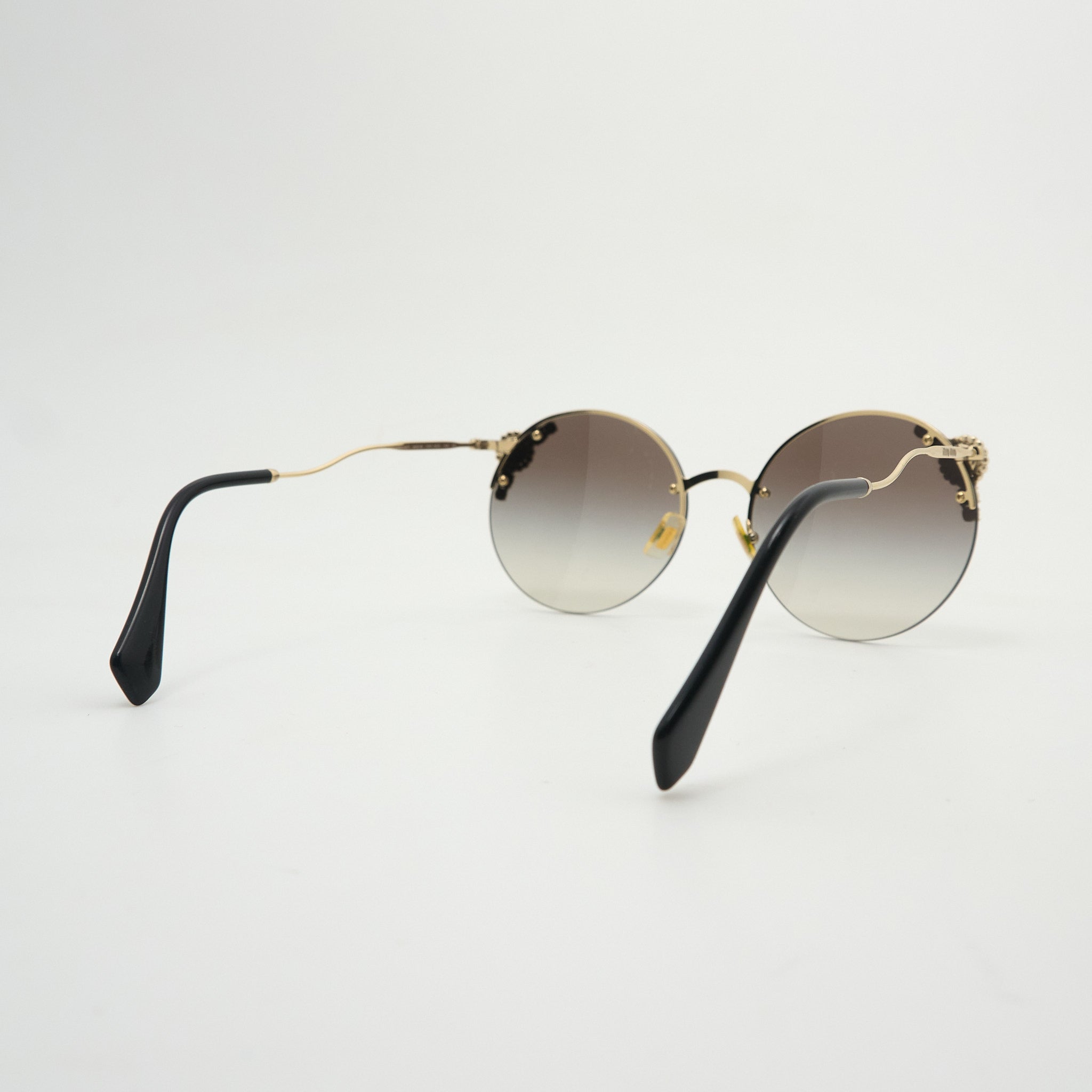 Miu Miu Round Pearl & Crystal Sunglasses