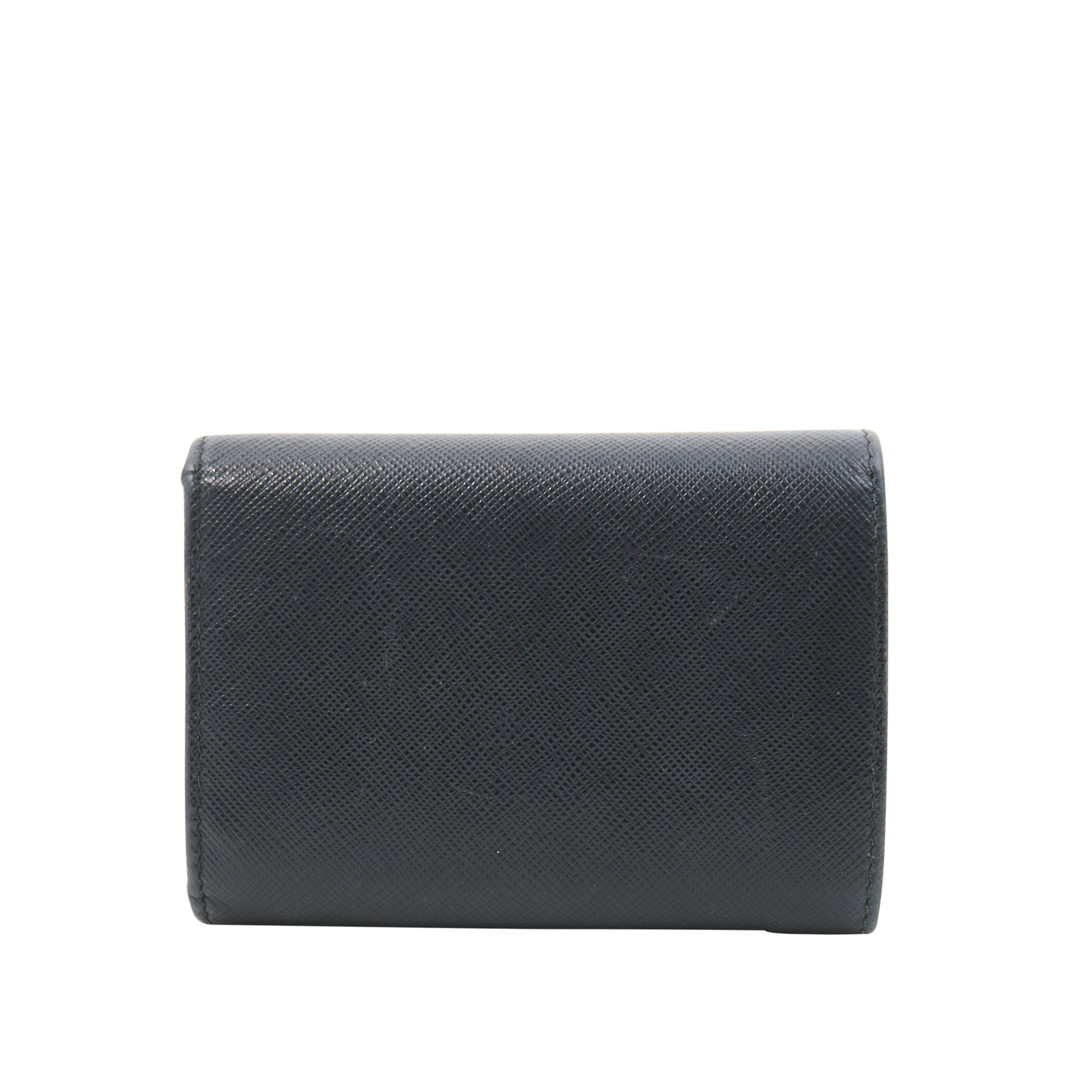 Prada Black Saffiano Leather Flap Wallet