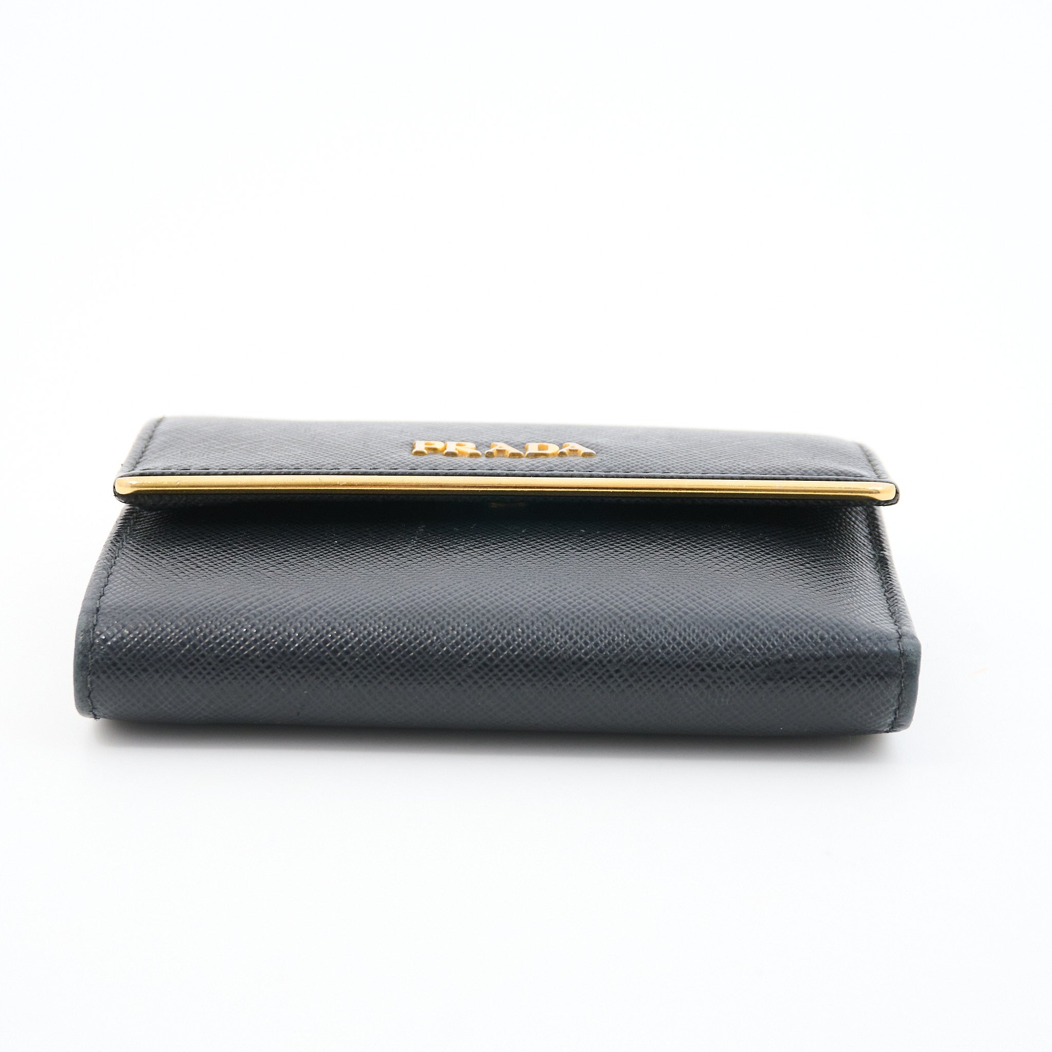 Prada Black Saffiano Leather Flap Wallet