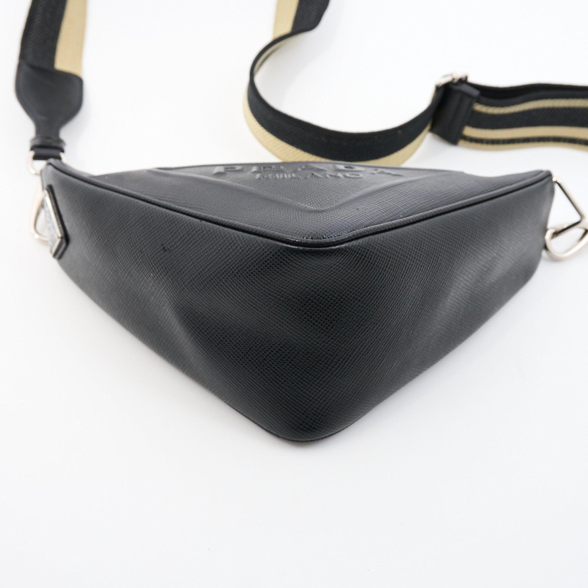 Prada Black Saffiano Triangle Bag