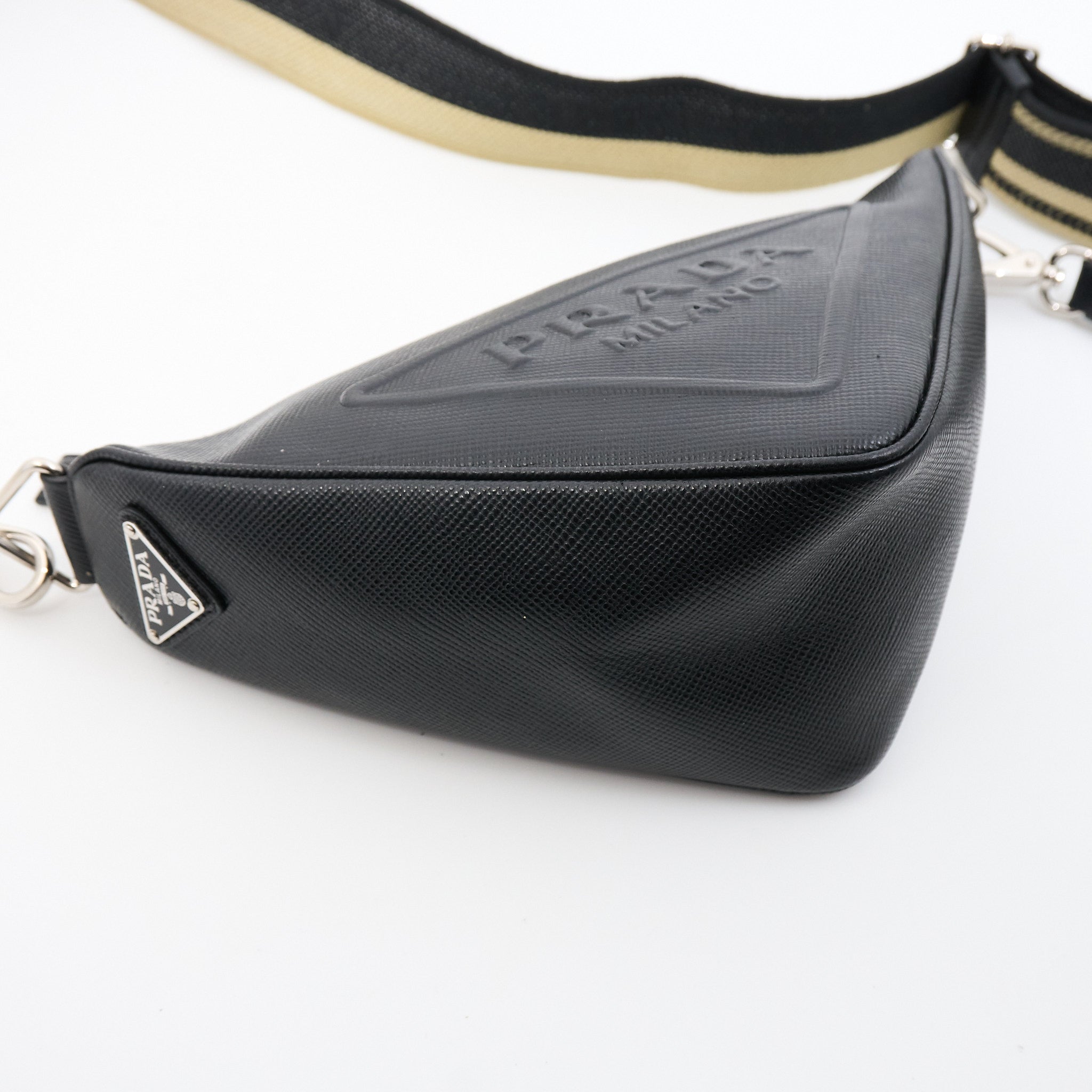 Prada Black Saffiano Triangle Bag