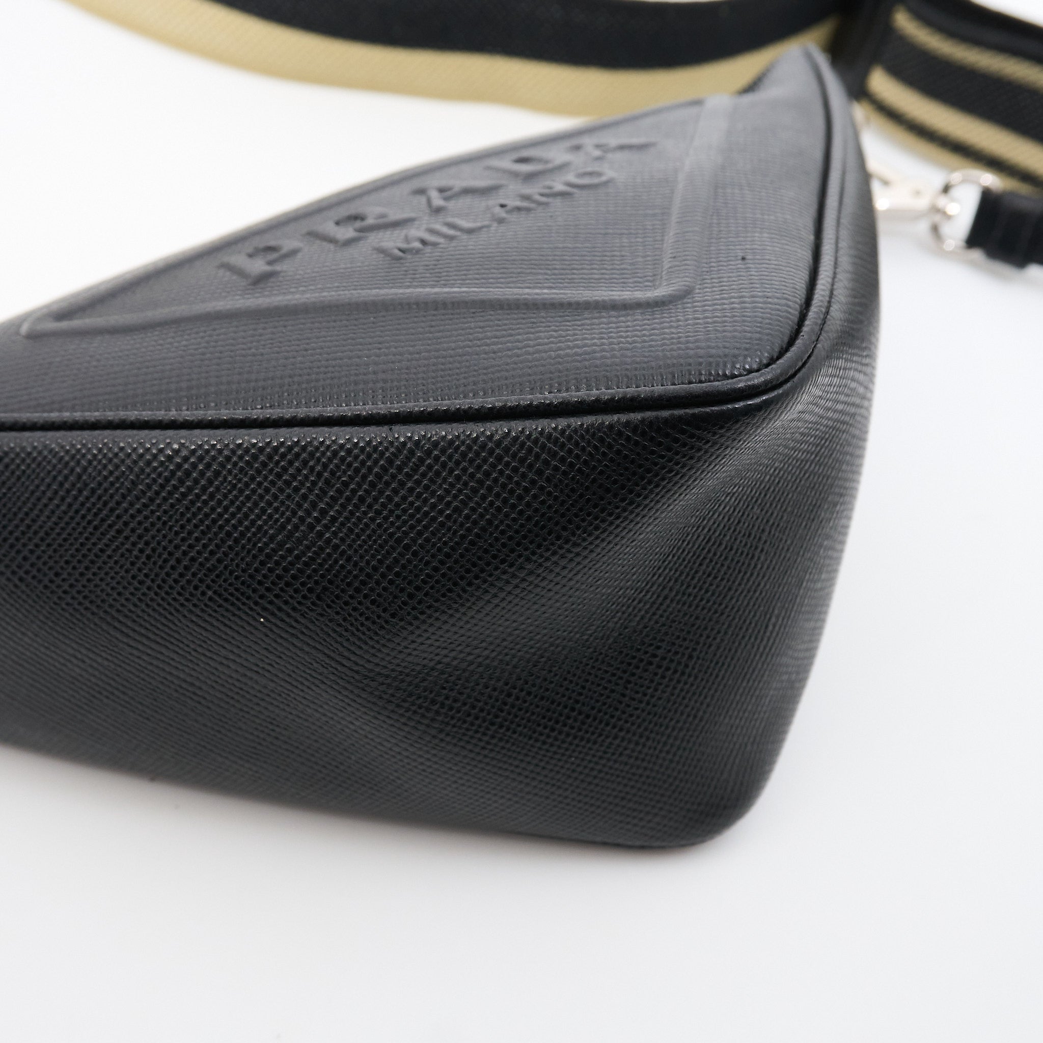 Prada Black Saffiano Triangle Bag