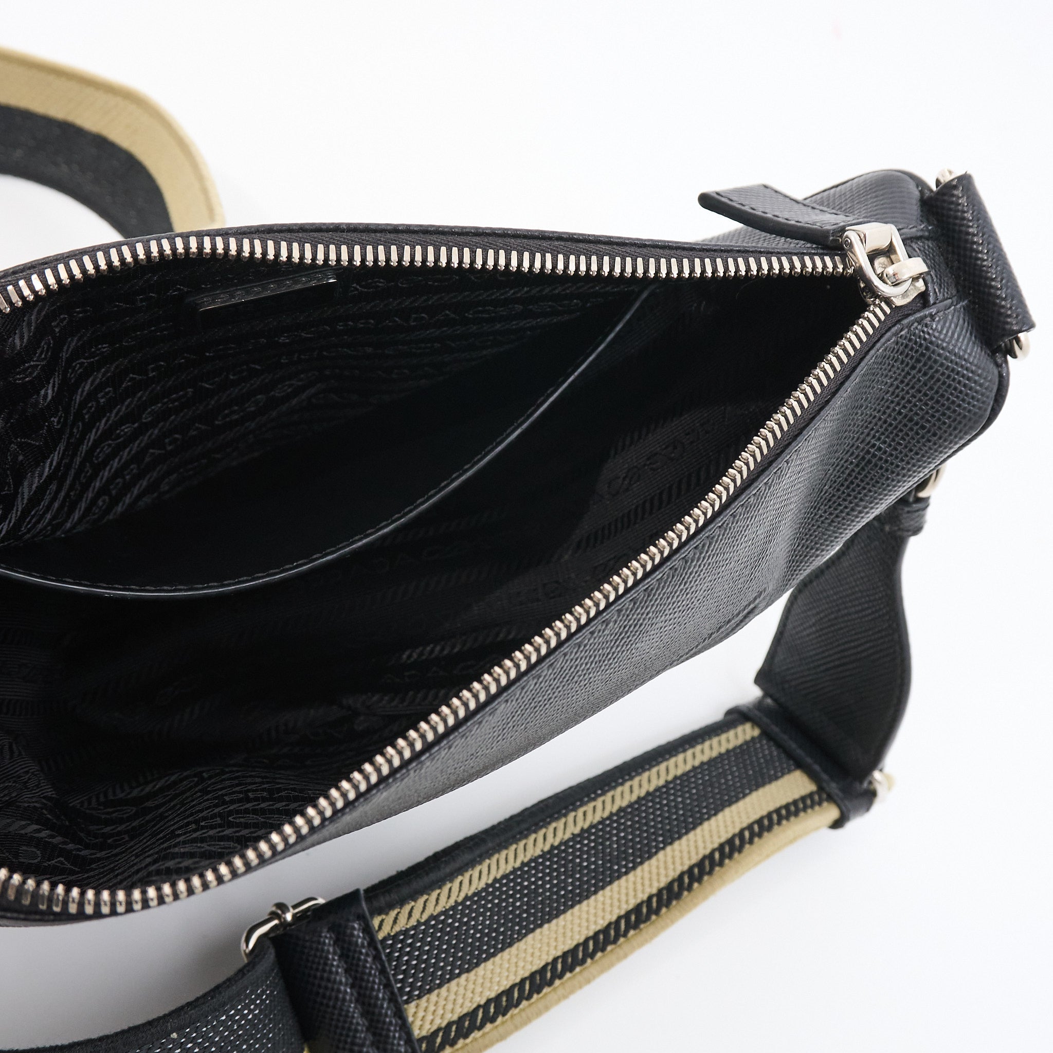 Prada Black Saffiano Triangle Bag