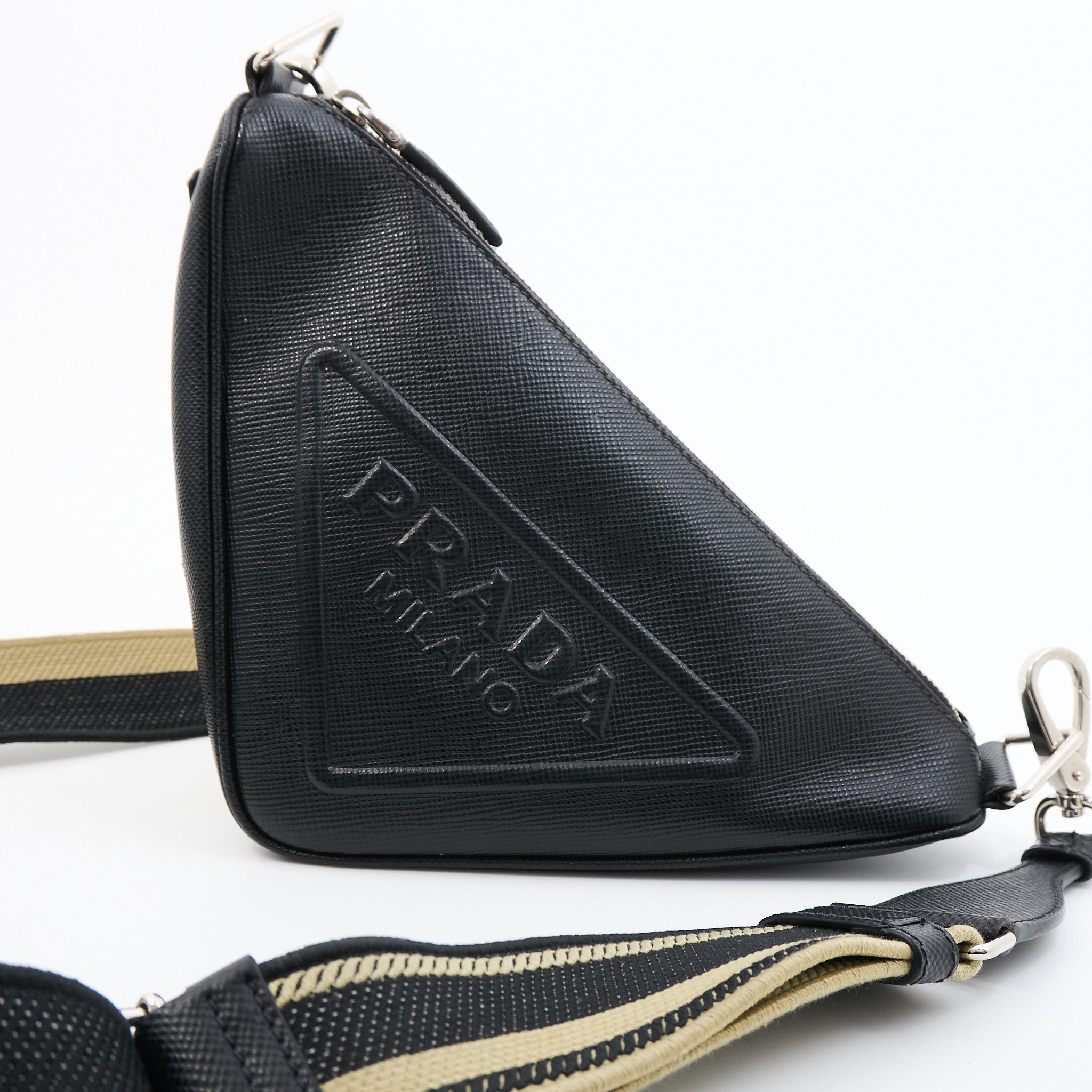 Prada Black Saffiano Triangle Bag