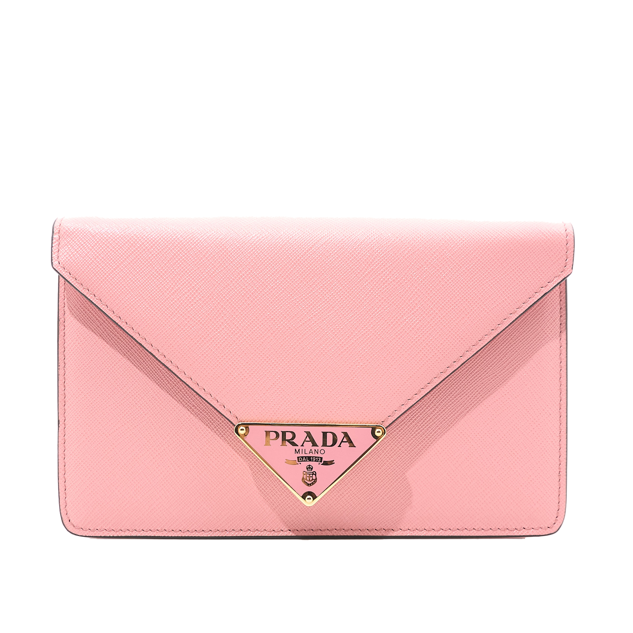 Prada Pink Saffiano Crossbody Clutch Bag