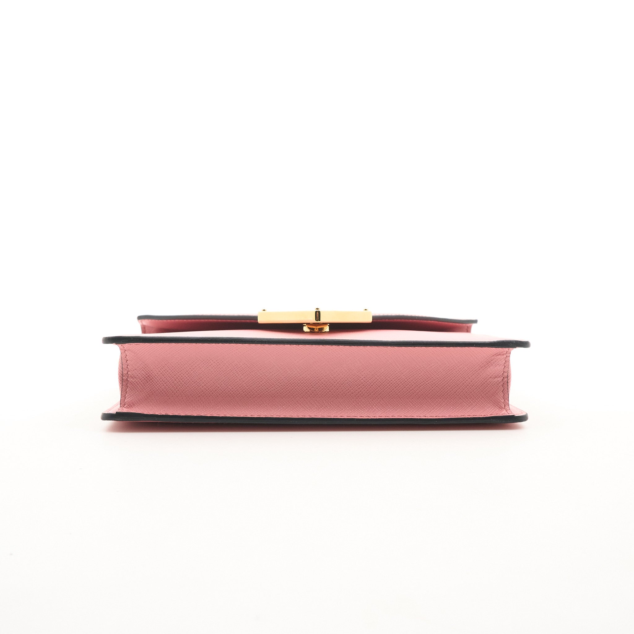Prada Pink Saffiano Crossbody Clutch Bag