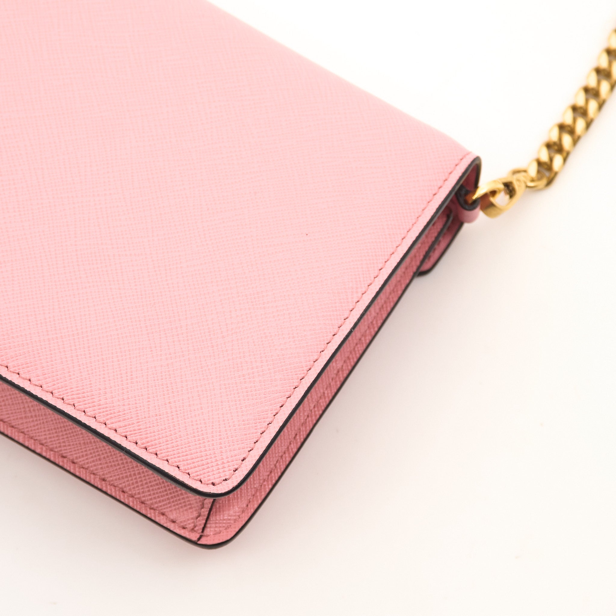 Prada Pink Saffiano Crossbody Clutch Bag