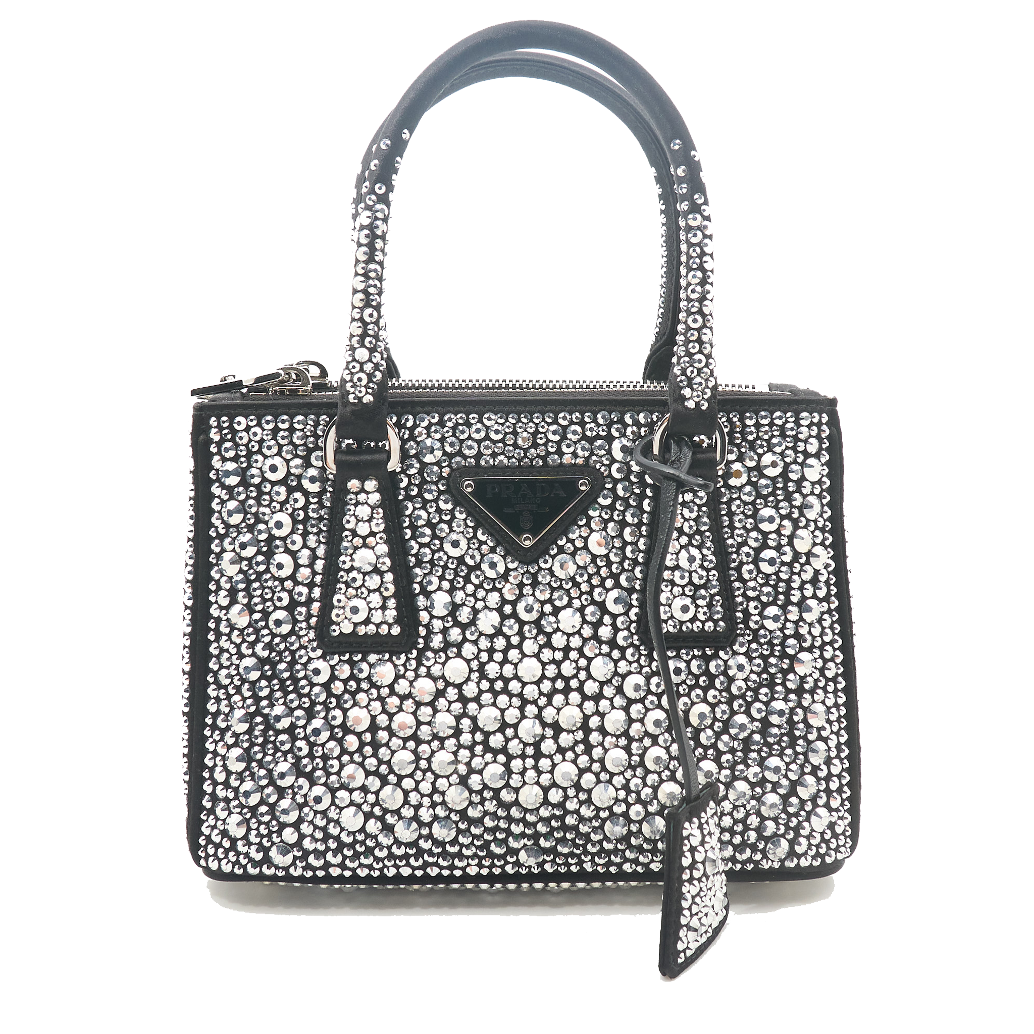 Prada Galleria Satin Bag With Crystals