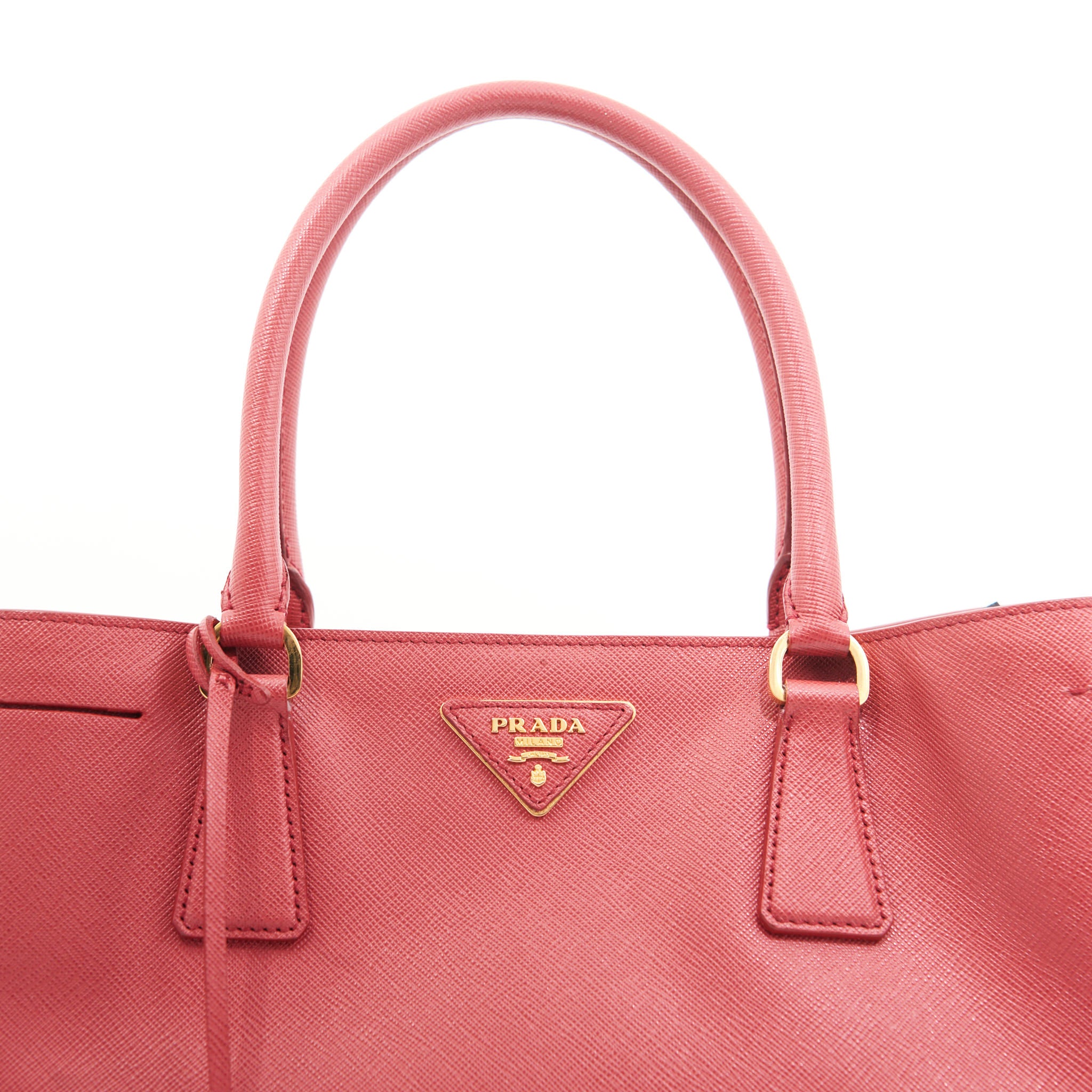 Prada Leather Saffiano Galleria Tote Bag in Red