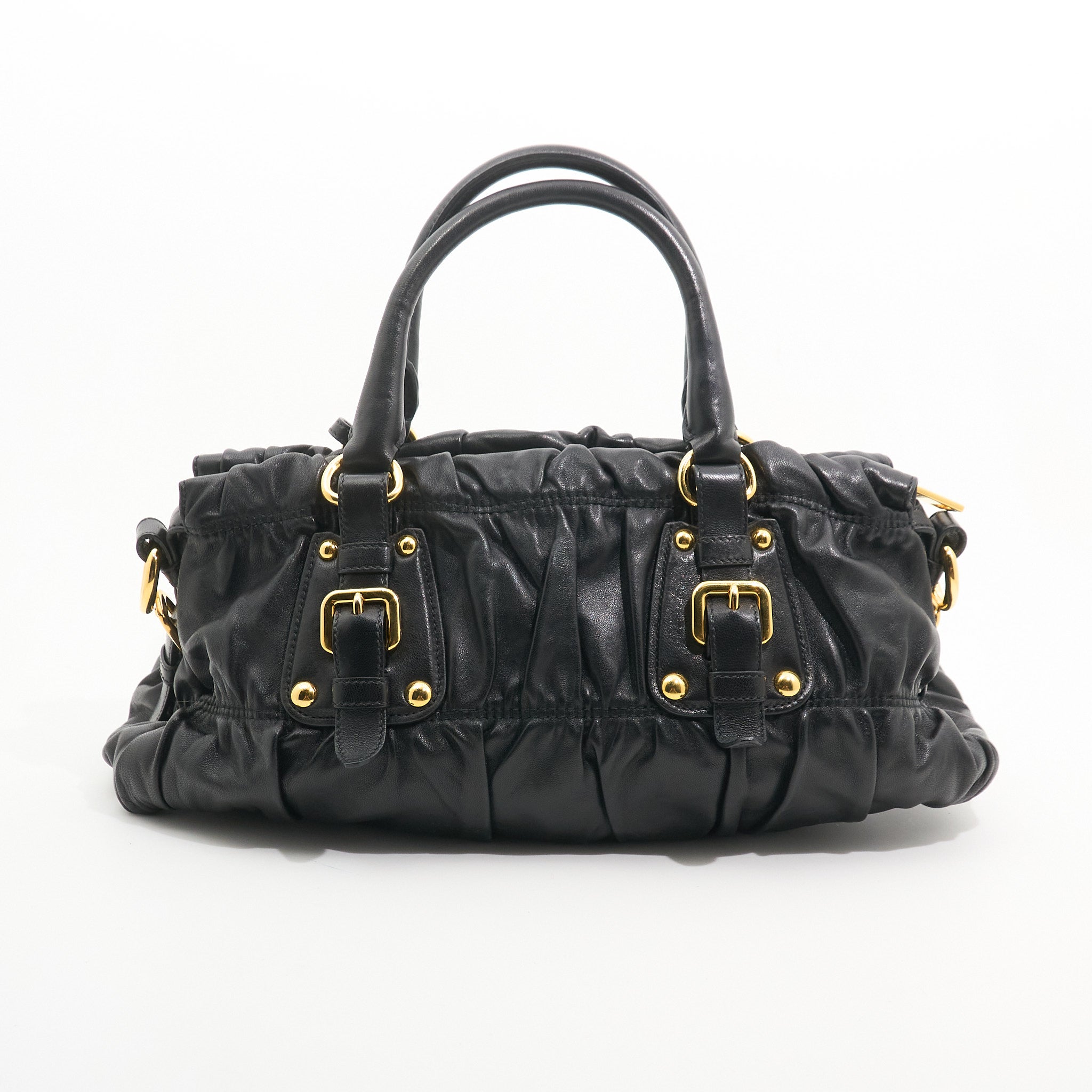 Prada Gaufre Black Nappa Leather Tote Bag