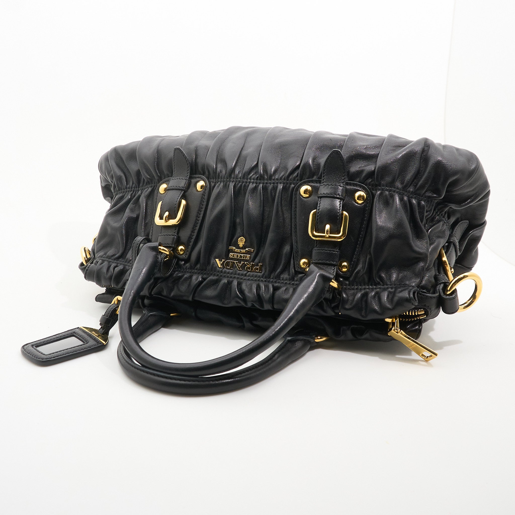Prada Gaufre Black Nappa Leather Tote Bag