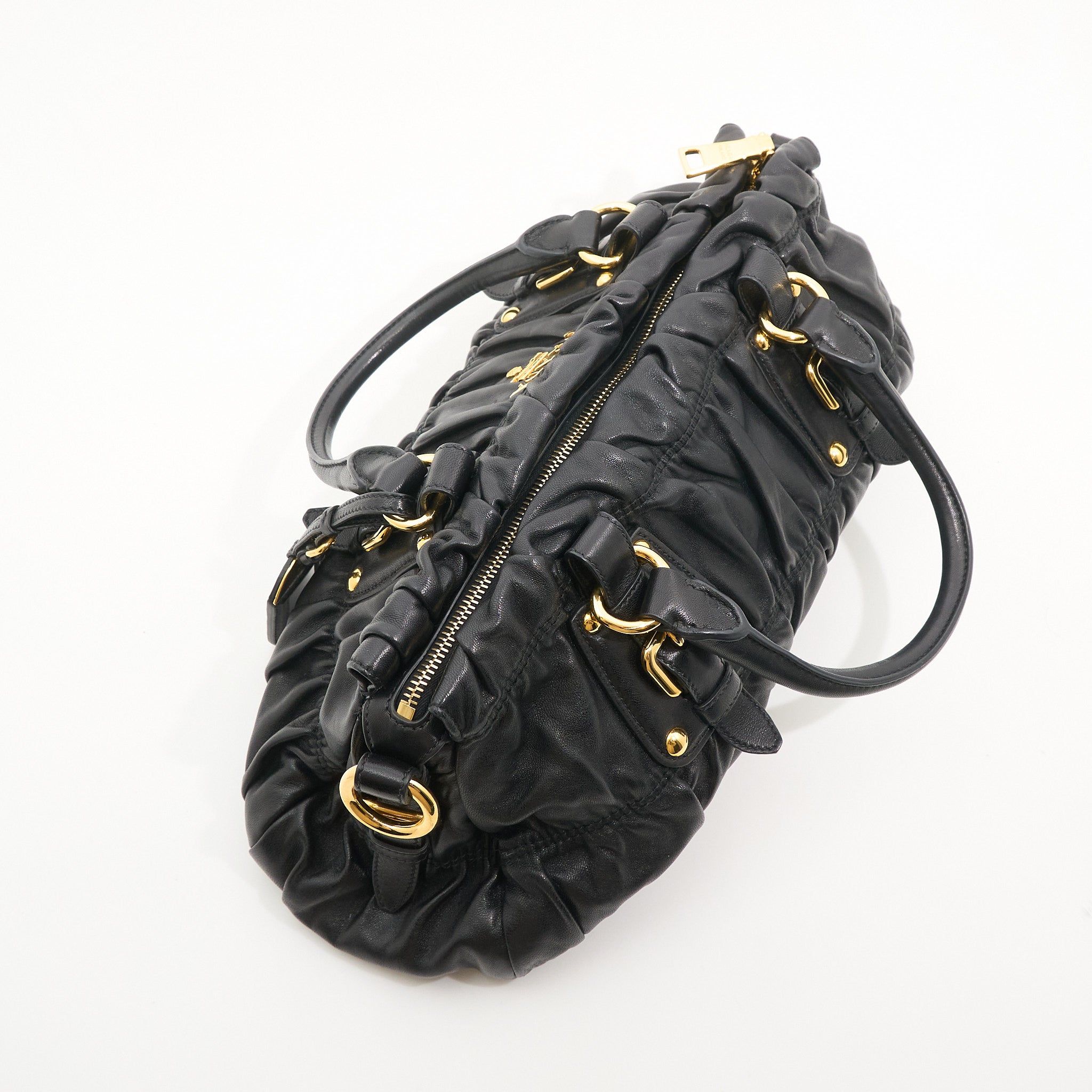Prada Gaufre Black Nappa Leather Tote Bag