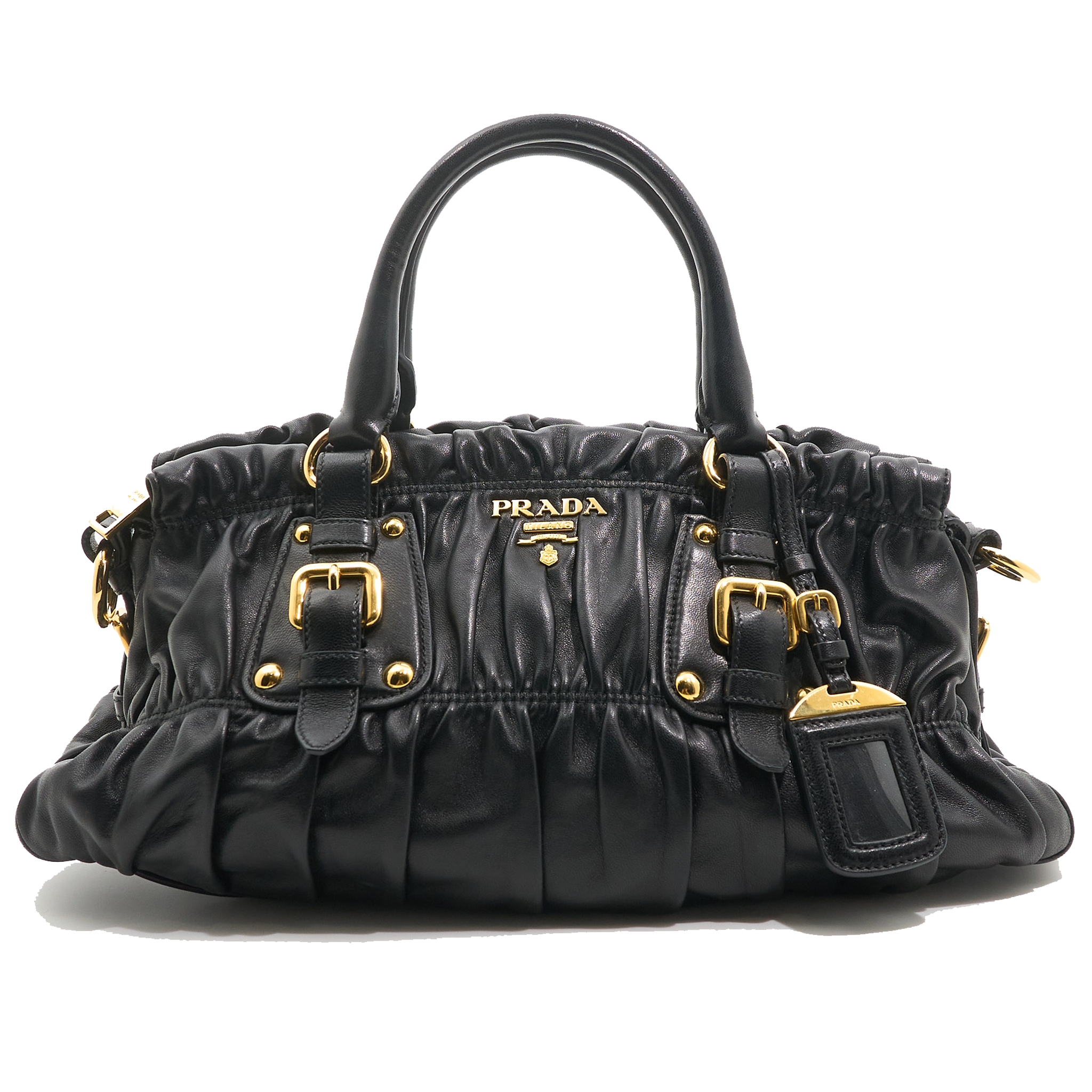 Prada Gaufre Black Nappa Leather Tote Bag