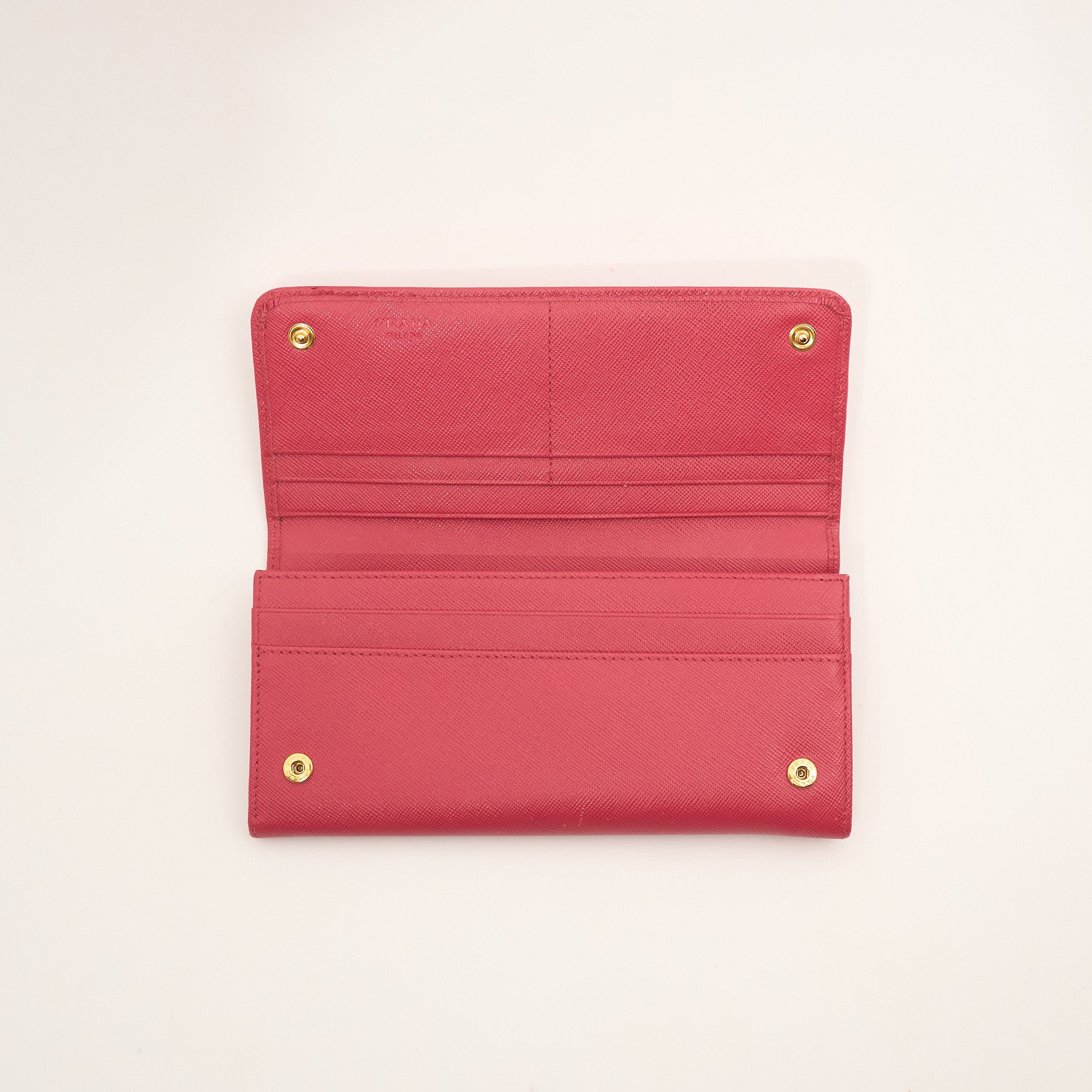 Prada Pink Saffiano Leather Wallet