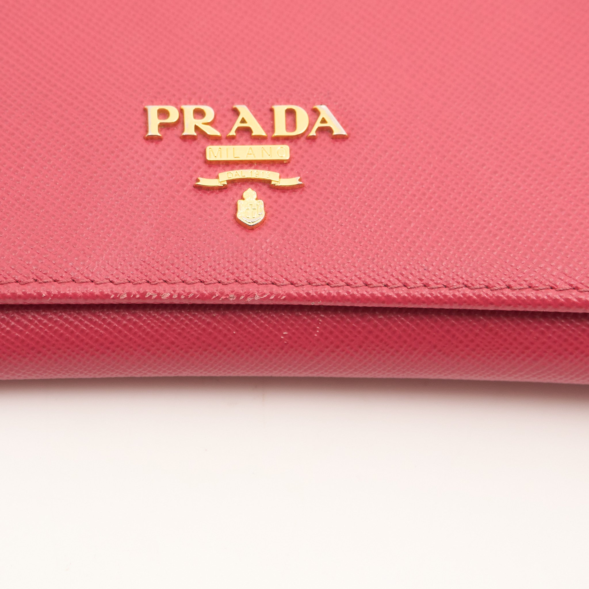 Prada Pink Saffiano Leather Wallet