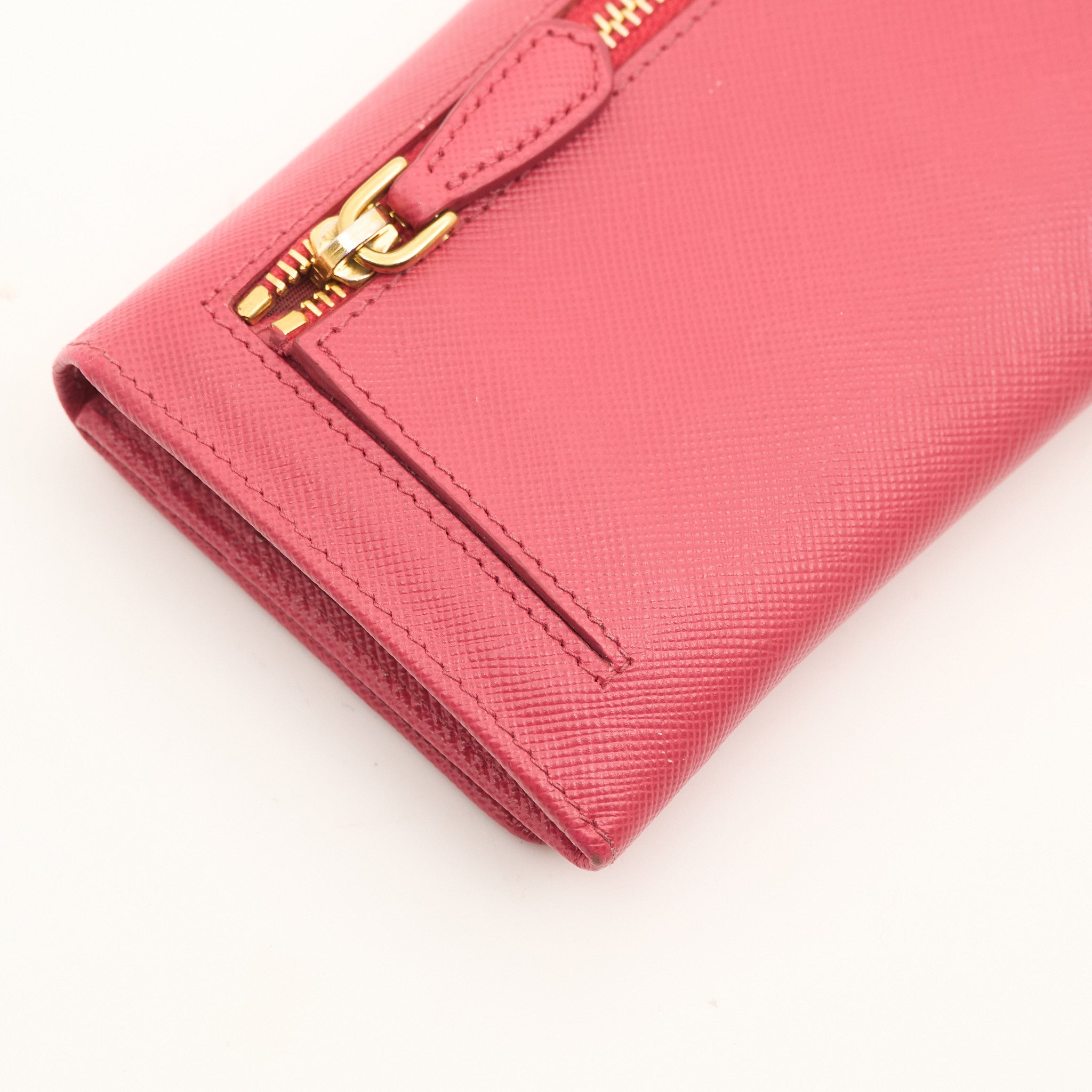 Prada Pink Saffiano Leather Wallet