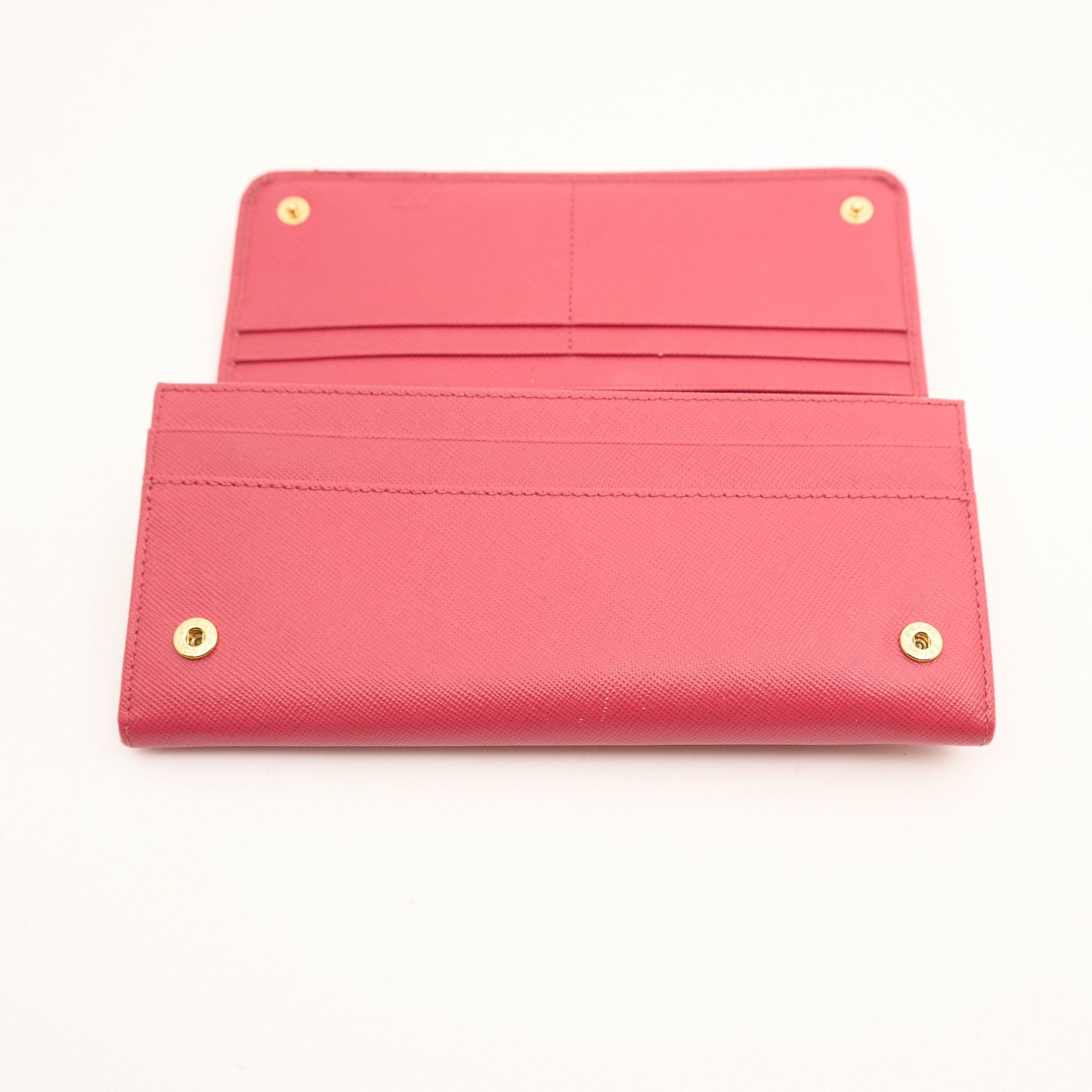 Prada Pink Saffiano Leather Wallet