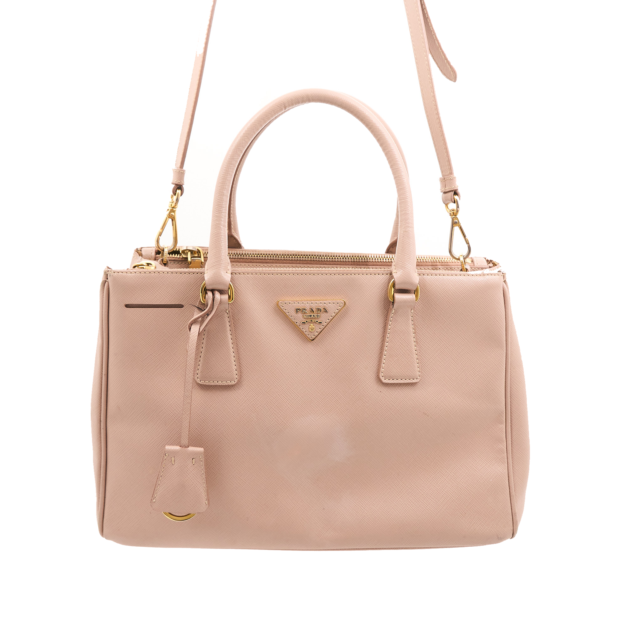 Prada Saffiano Lux Leather Gallaria Double Zip Tote