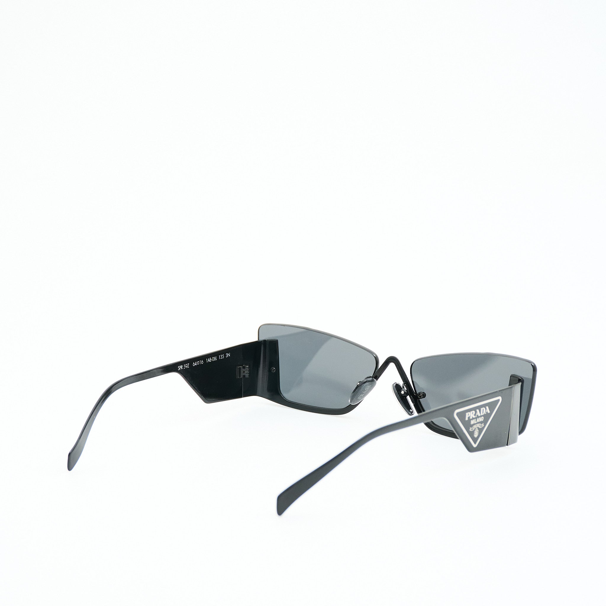 Prada SPR59Z Stainless Steel Sunglasses in Black