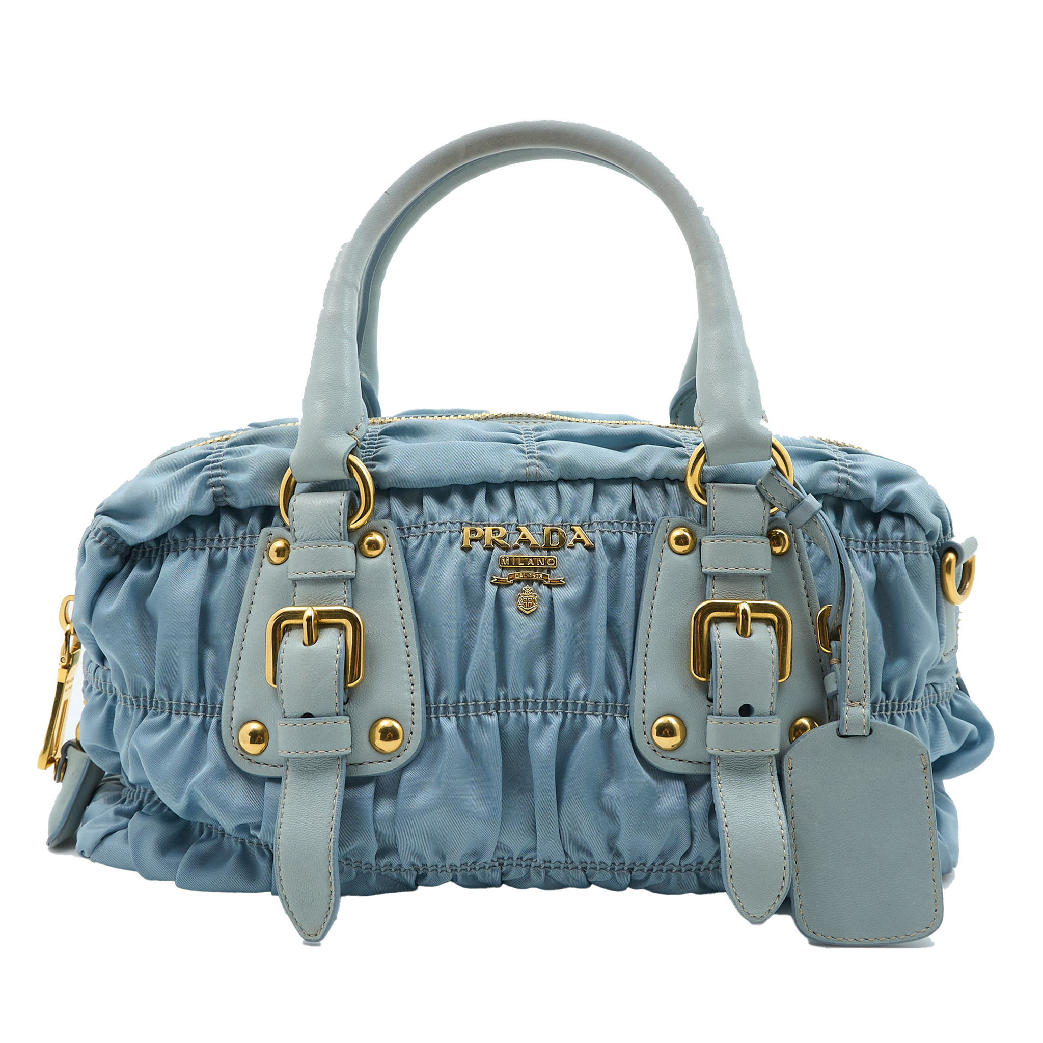 Prada Blue Nylon Tessuto Gaufre Bag