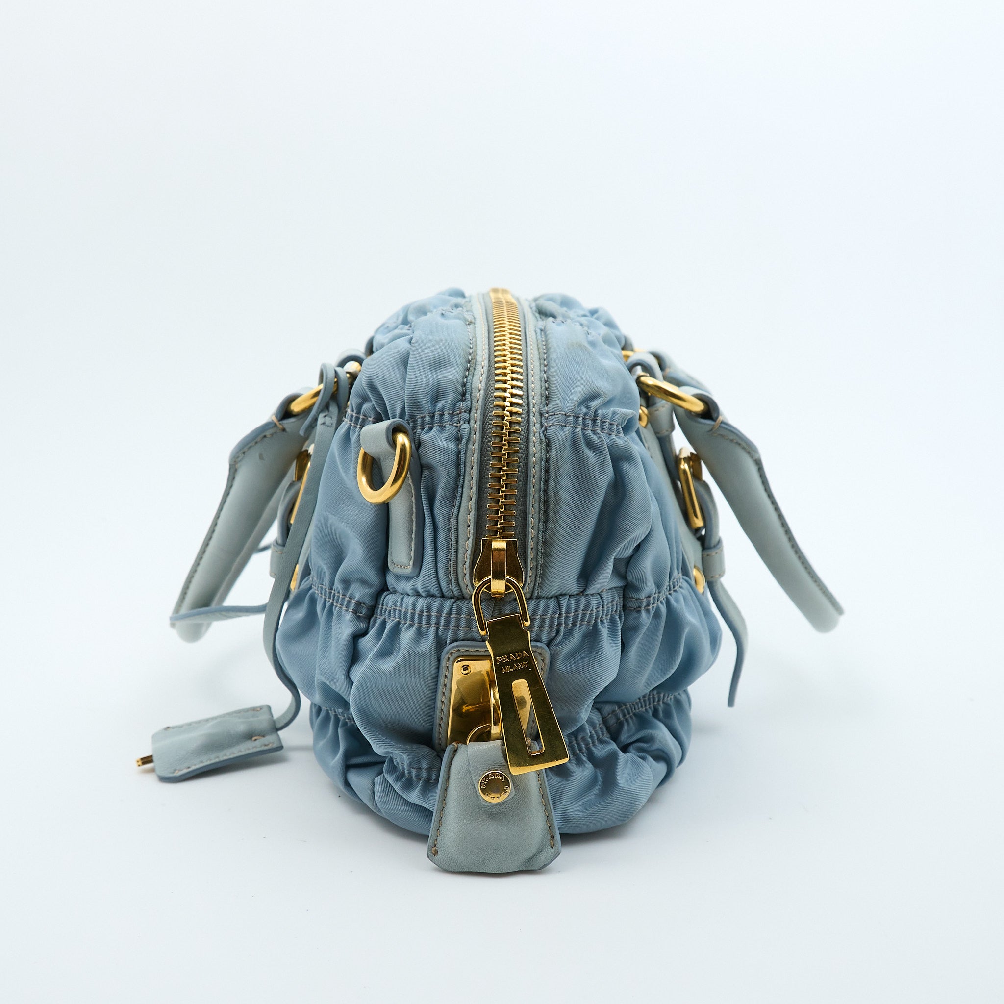 Prada Blue Nylon Tessuto Gaufre Bag