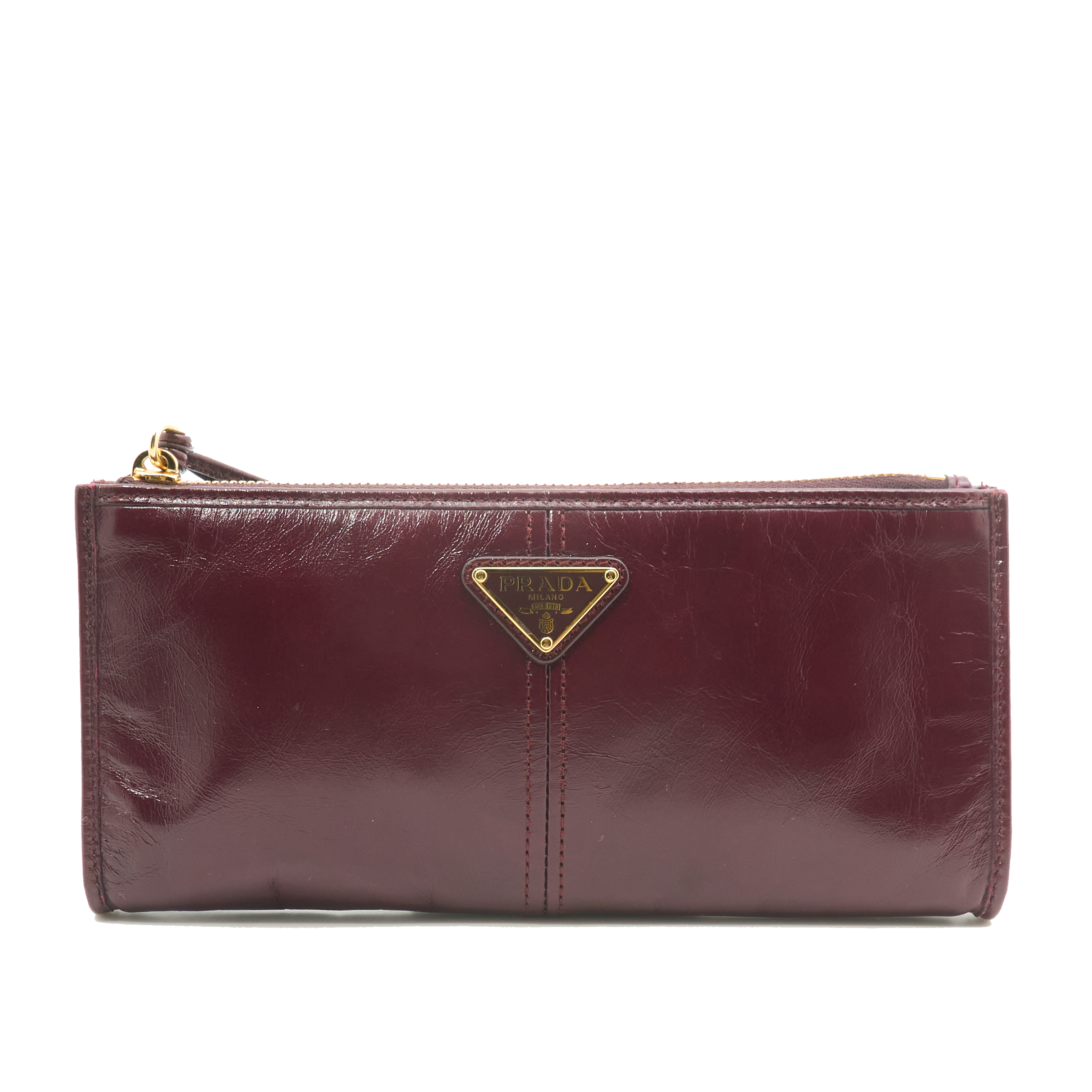 Prada Burgundy Leather Pouch