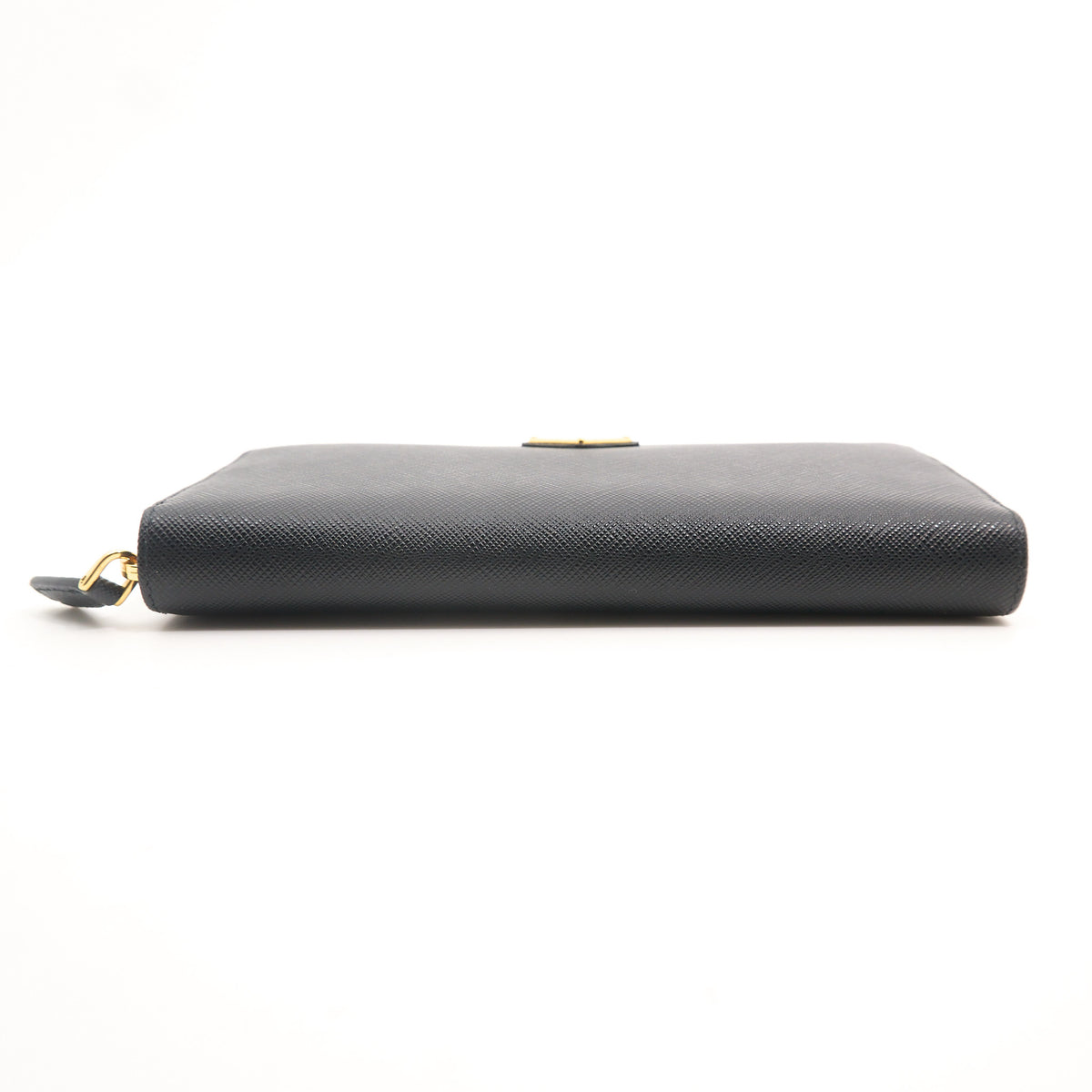 Prada Black Saffiano Leather Zip Around Wallet
