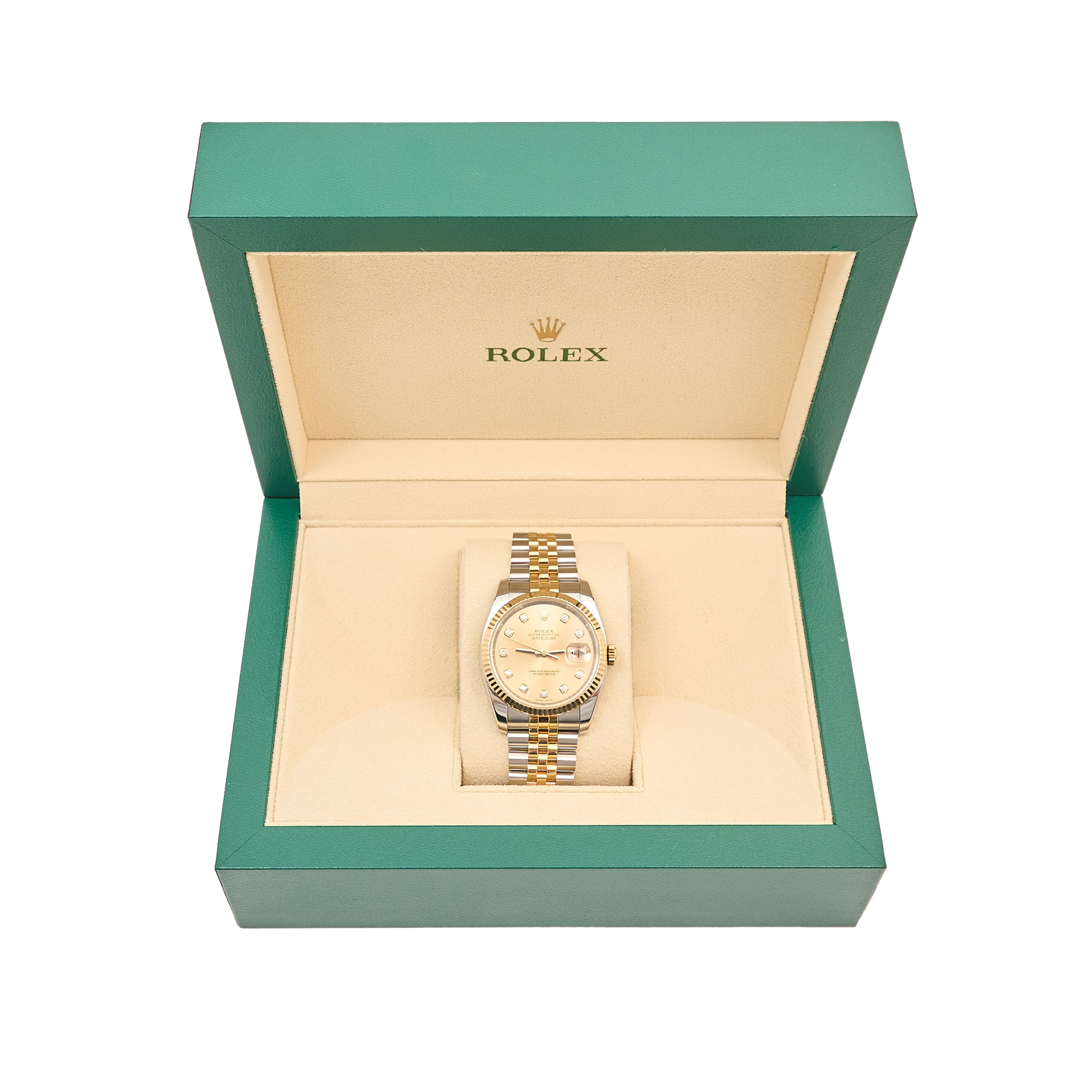 Rolex Datejust 36 Champagne Diamond Dial Two-Tone Jubilee Bracelet