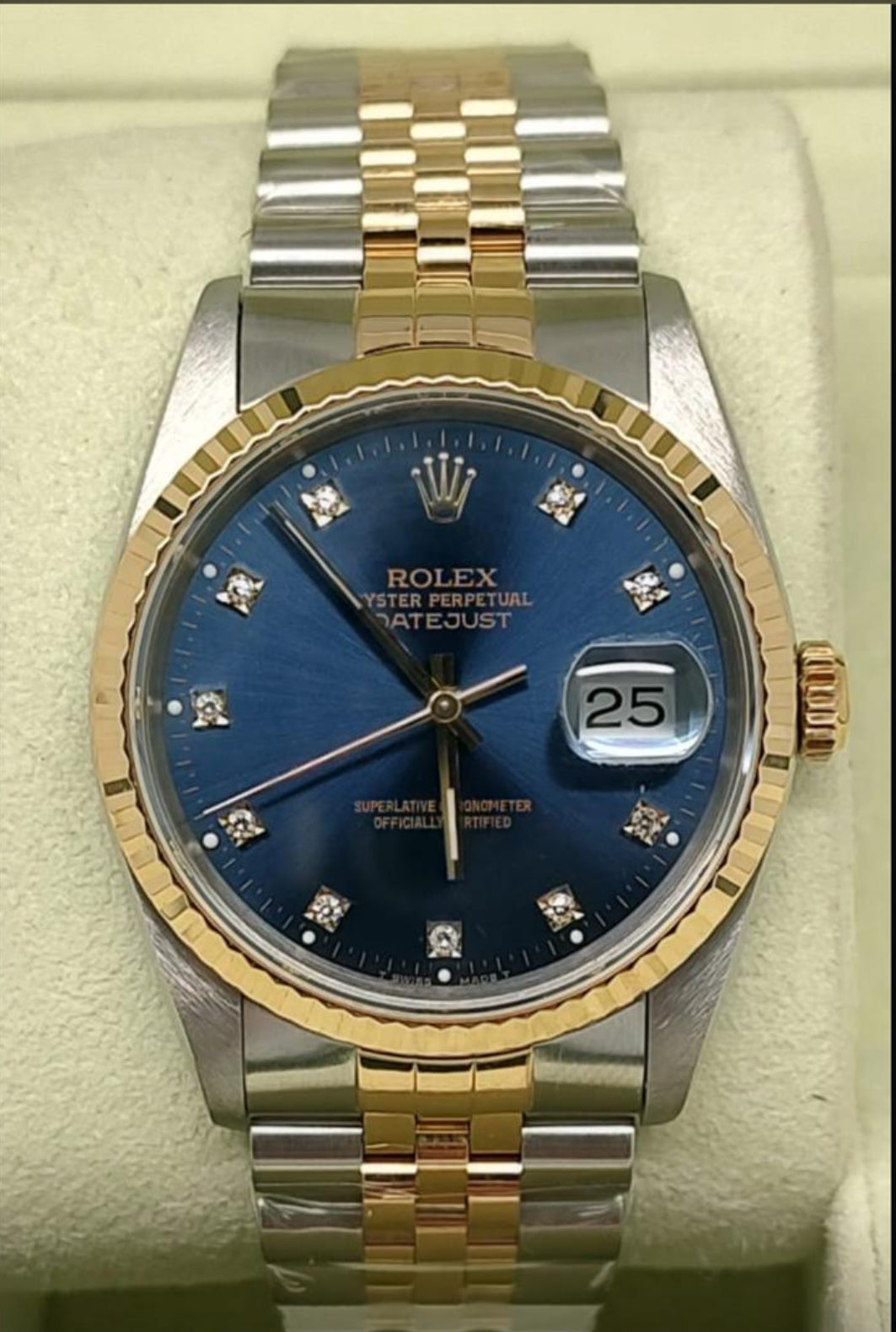 Rolex Datejust 36 Blue Diamond Dial 16233