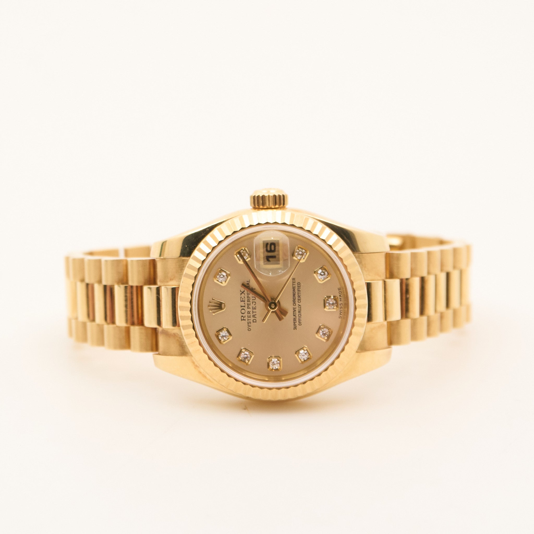 Rolex Lady-Datejust 26 Champagne Dial 18ct Yellow Gold 179178